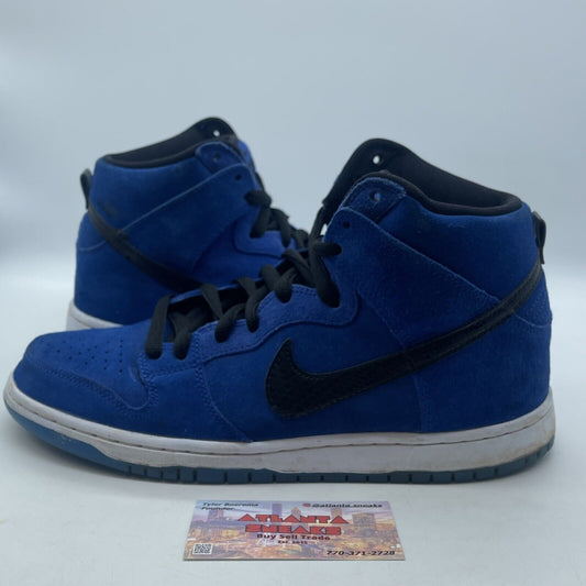 Size 9.5 - Nike SB Dunk Pro High Game Royal Blue Black Suede (305050-404)