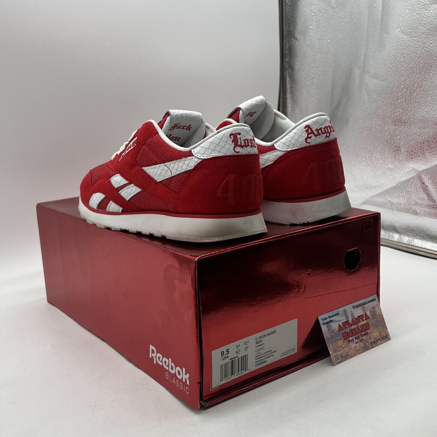 Size 9.5 - Reebok YG x Bait x Classic Nylon 4Hunnid Red White (CN2664)