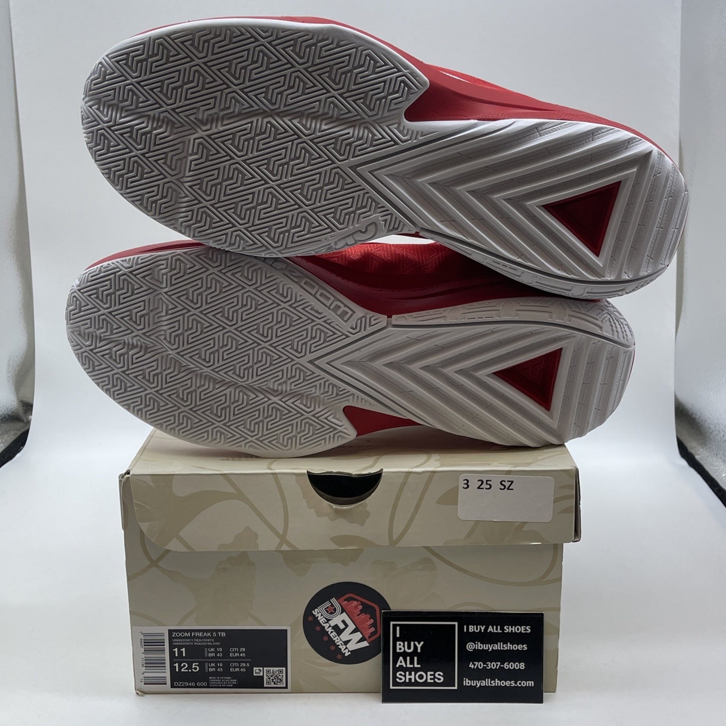 Size 11 - Nike Zoom Freak 5 TB University Red White Suede Leather (DZ2946-600)