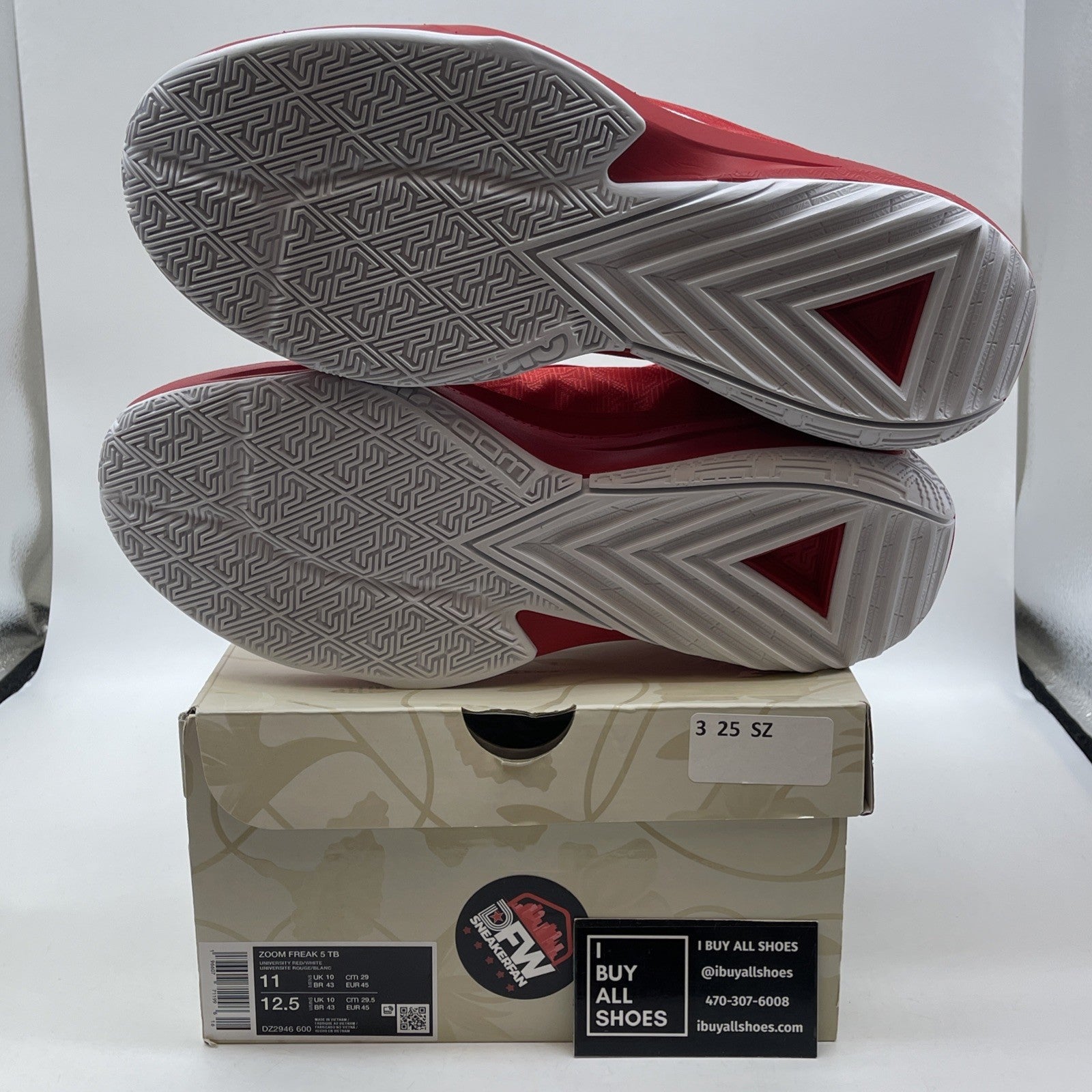 Size 11 - Nike Zoom Freak 5 TB University Red White Suede Leather (DZ2946-600)