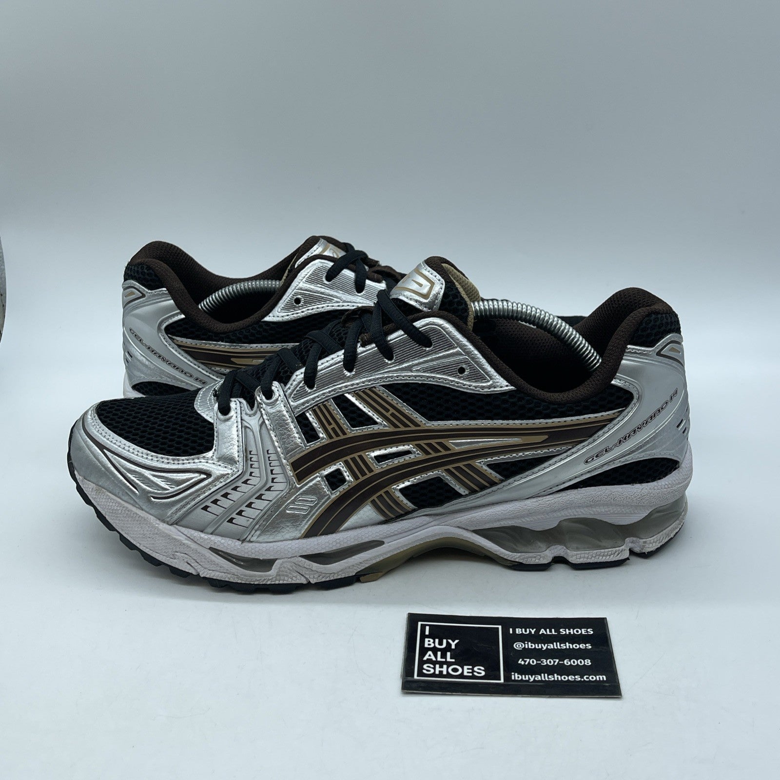 Size 12 - ASICS Gel Kayano 14 'Black Coffee' Silver Leather Suede (1201A019-004)