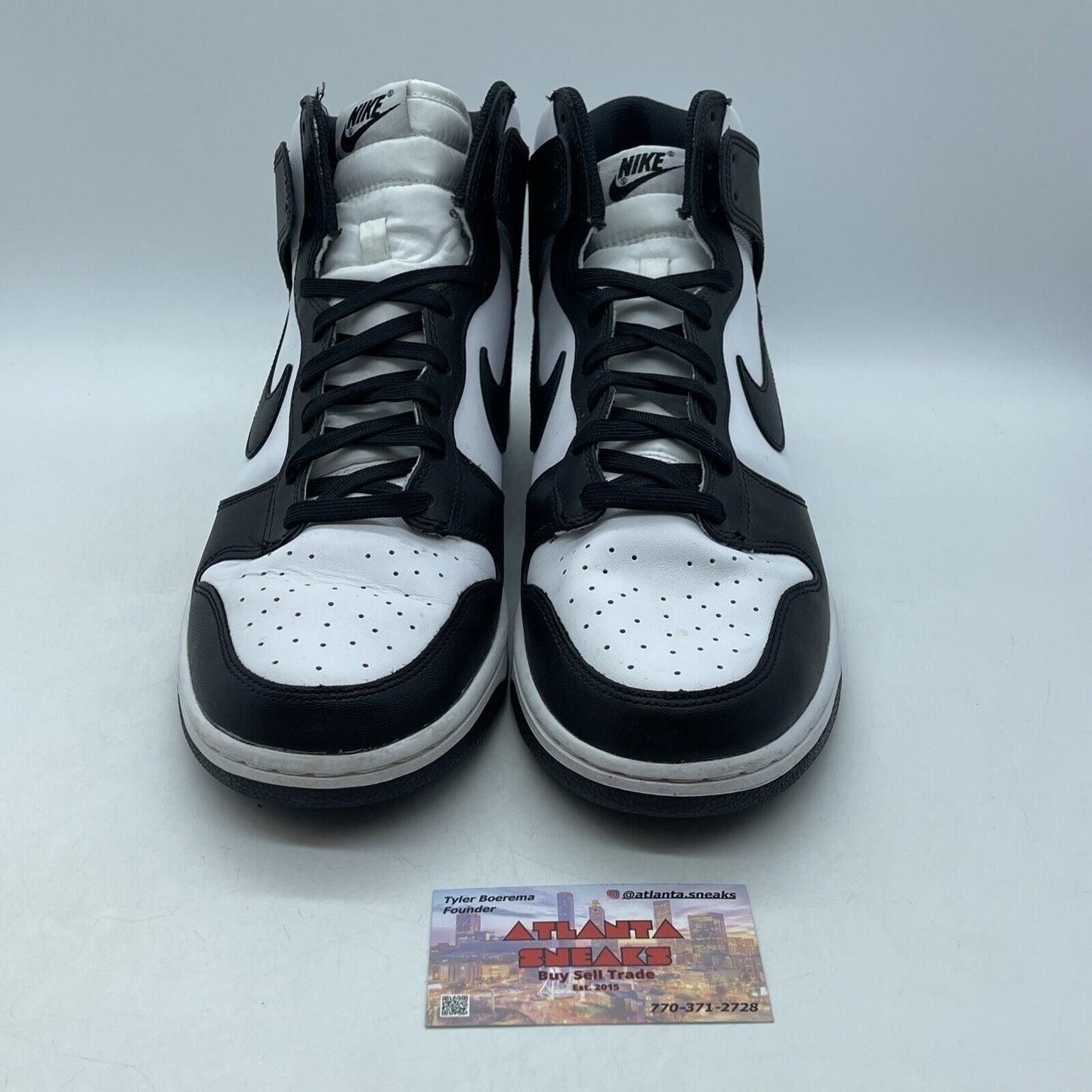 Size 12 - Nike Dunk High Black White Leather (DD1399-105)