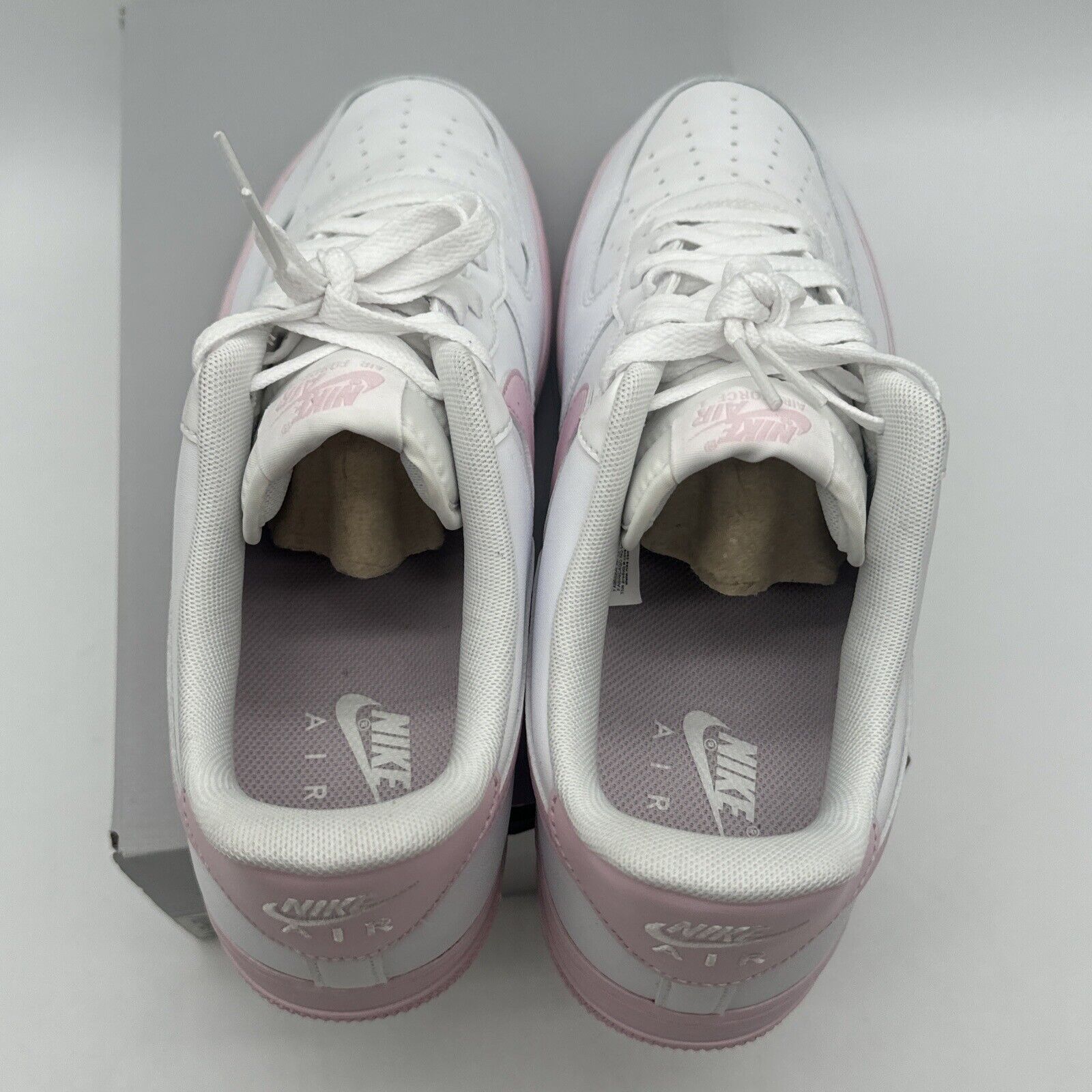 Size 11.5 - Nike Air Force 1 '07 Low White Pink Sole Leather Easter Rare Colorwa