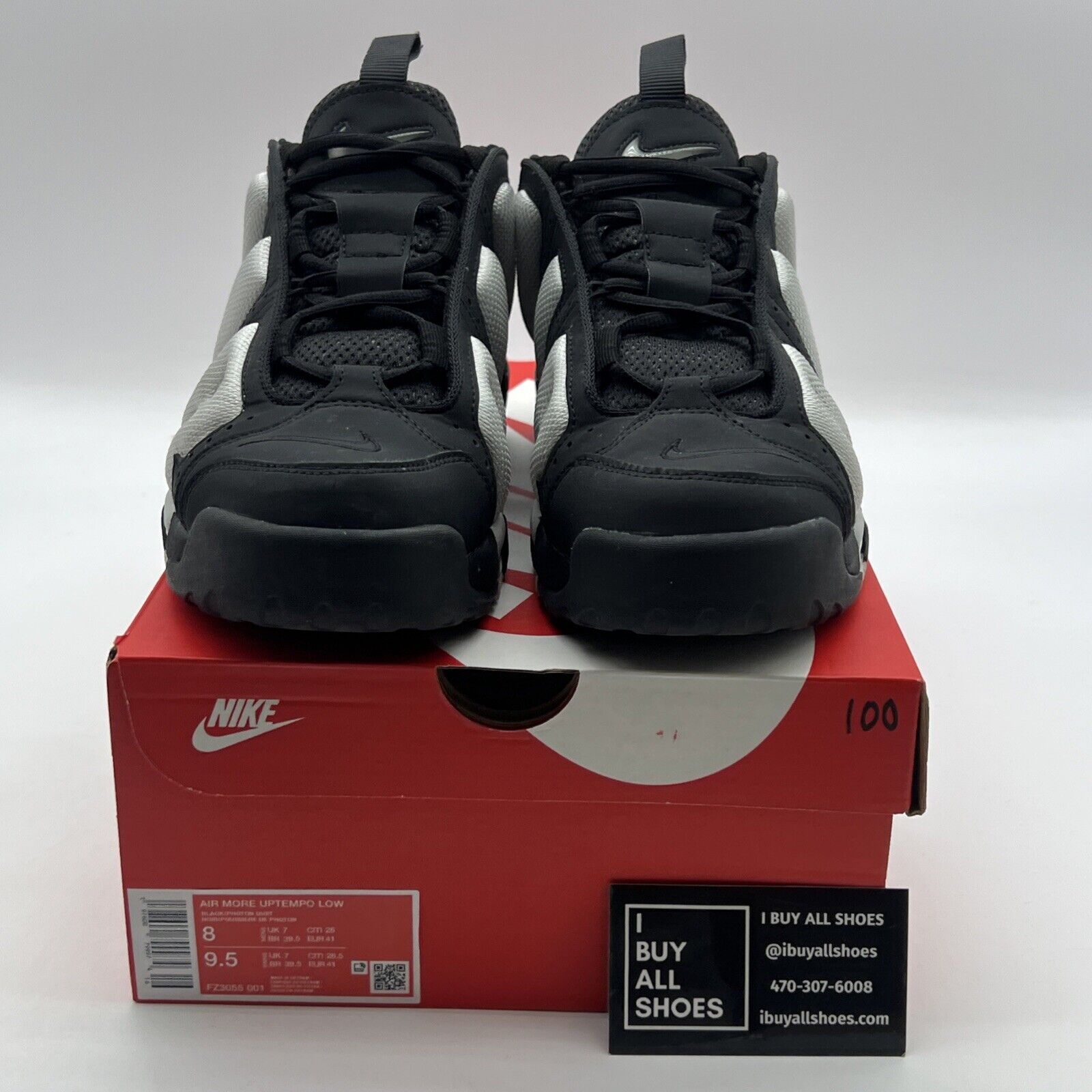 Size 8 - Nike Air More Uptempo Low Black Photon Dust (FZ3055-001)