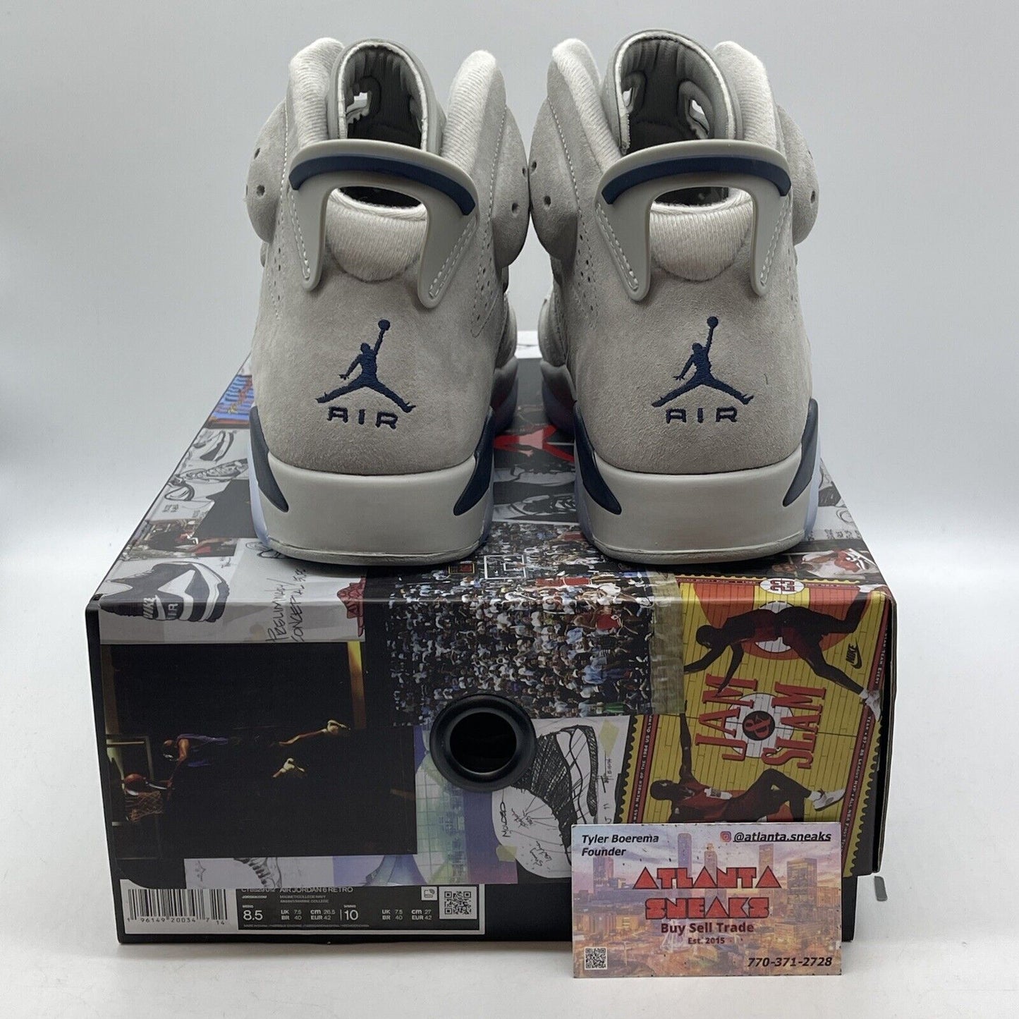 Size 8.5 - Jordan 6 Retro Mid Georgetown Grey Suede Blue (CT8529-012)