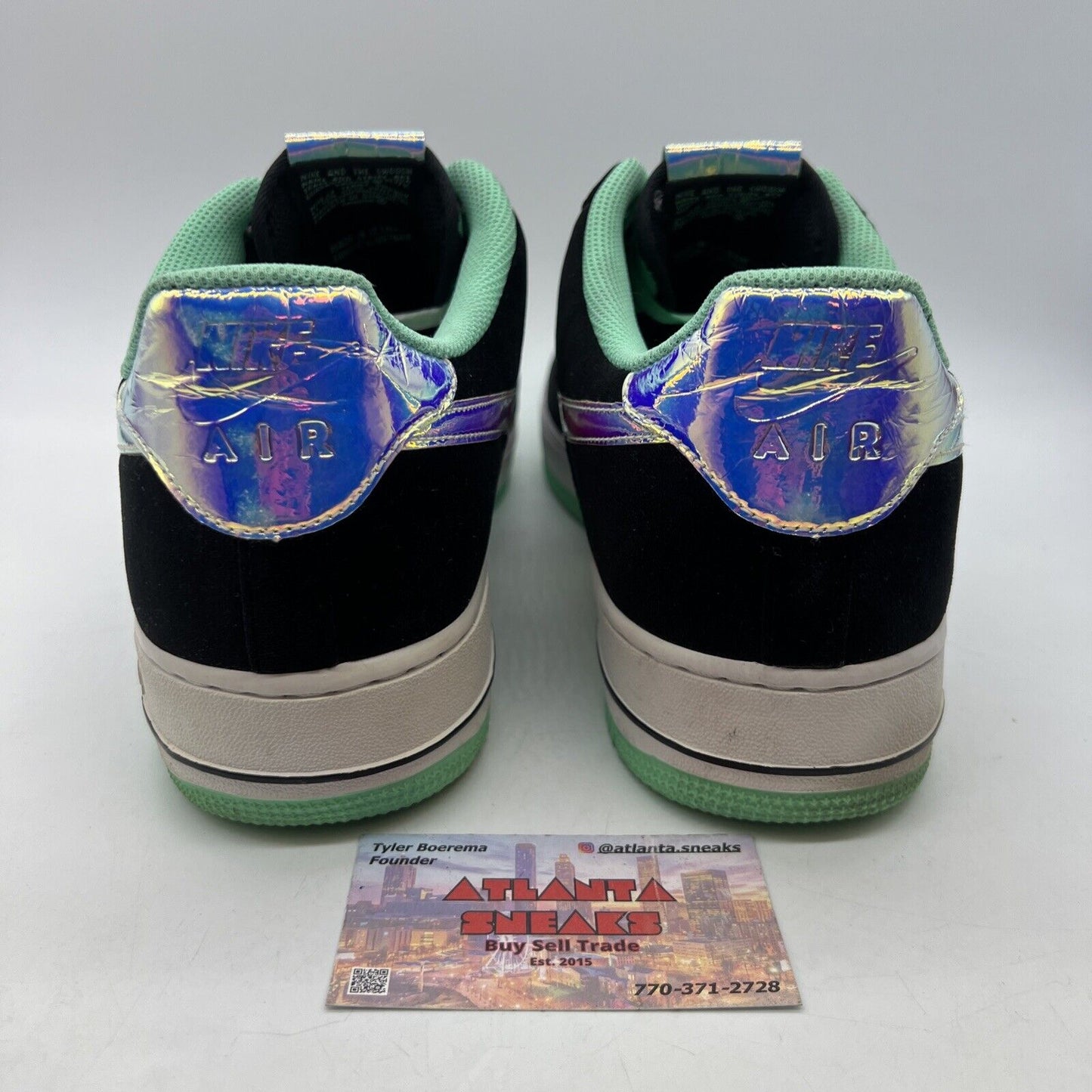 Size 13 - Nike Air Force 1 Low Green Glow Black White Suede Mint (588298-080)