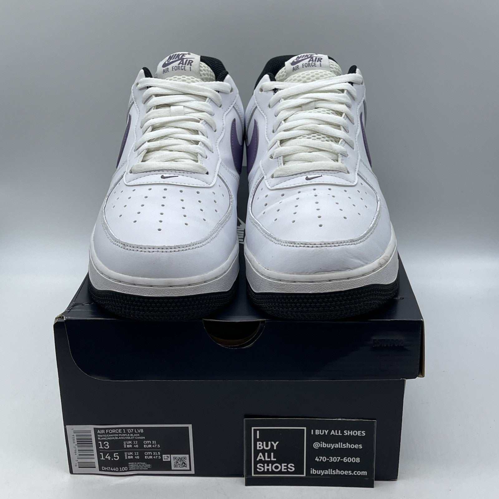 Size 13 - Nike Air Force 1 '07 LV8 Hoops - White Canyon Purple (DH7440-100)