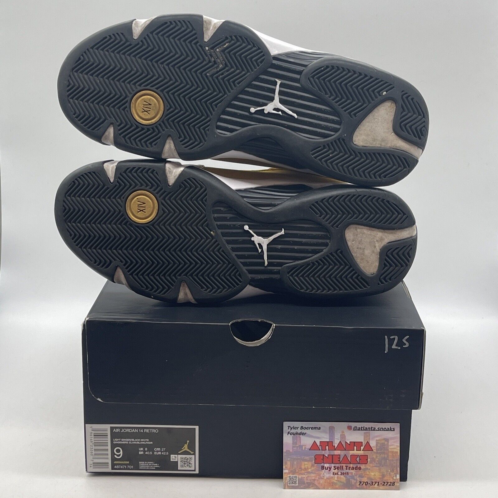 Size 9 - Jordan 14 Retro Light Ginger 2022 White Yellow Black (487471-701)