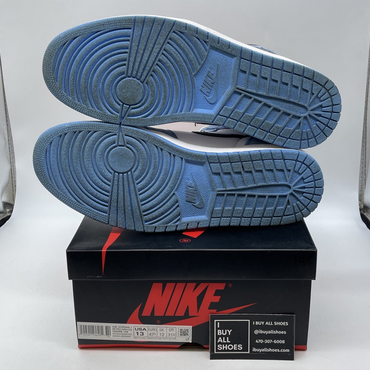 Size 13 - Jordan 1 Retro OG High University Blue White Suede (555088-134)