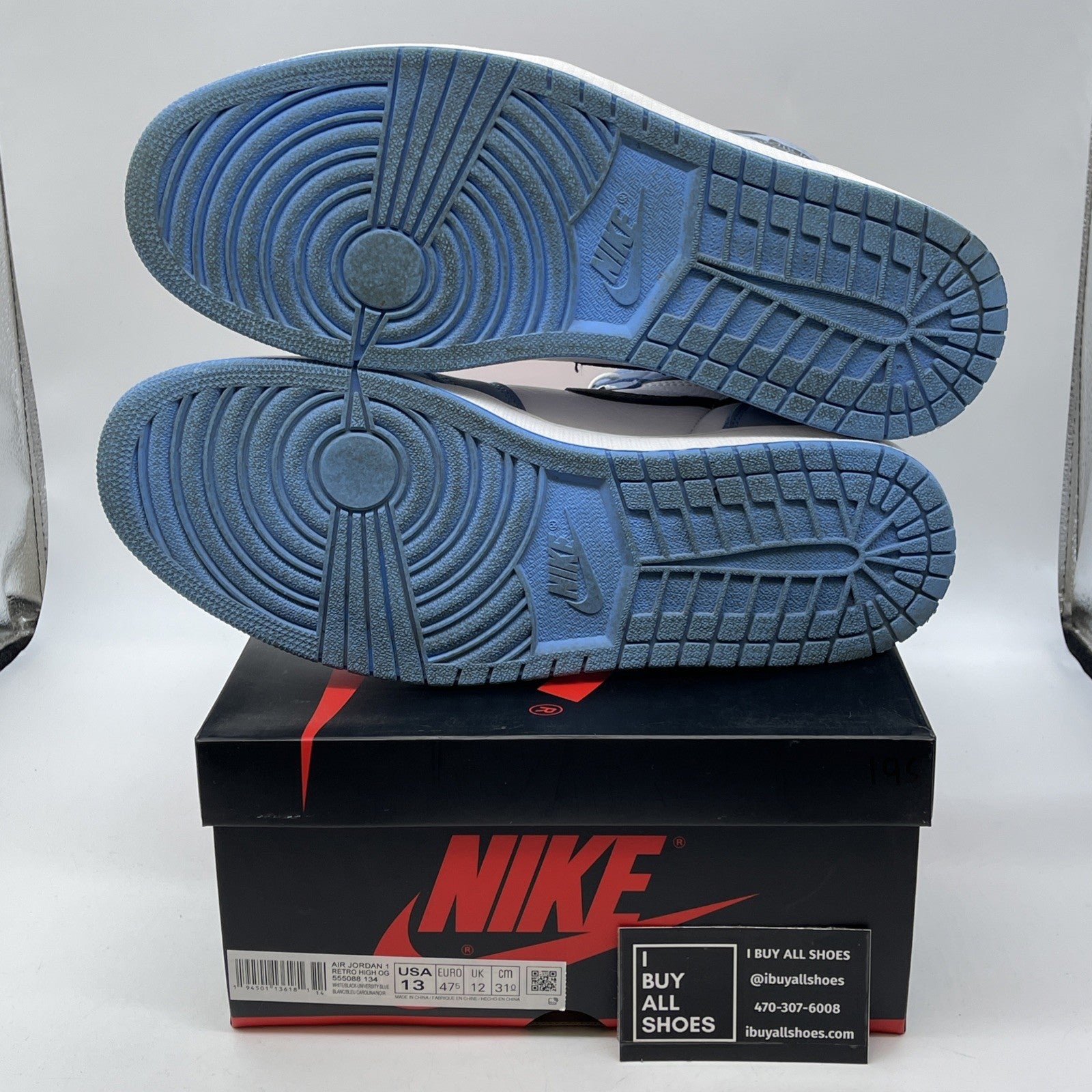 Size 13 - Jordan 1 Retro OG High University Blue White Suede (555088-134)