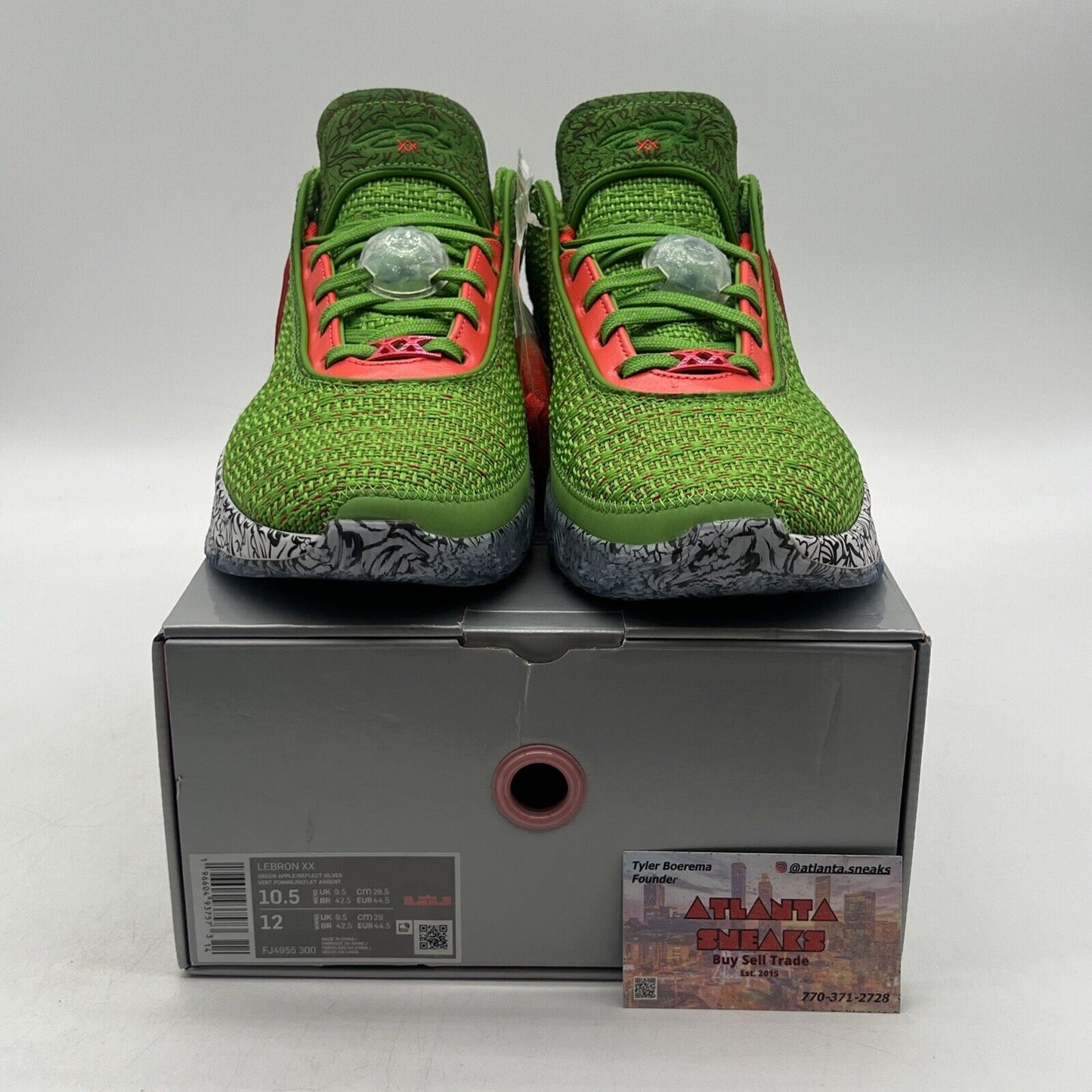 Size 10.5 - Nike LeBron 20 Stocking Stuffer White Green Leather (FJ4955-300)
