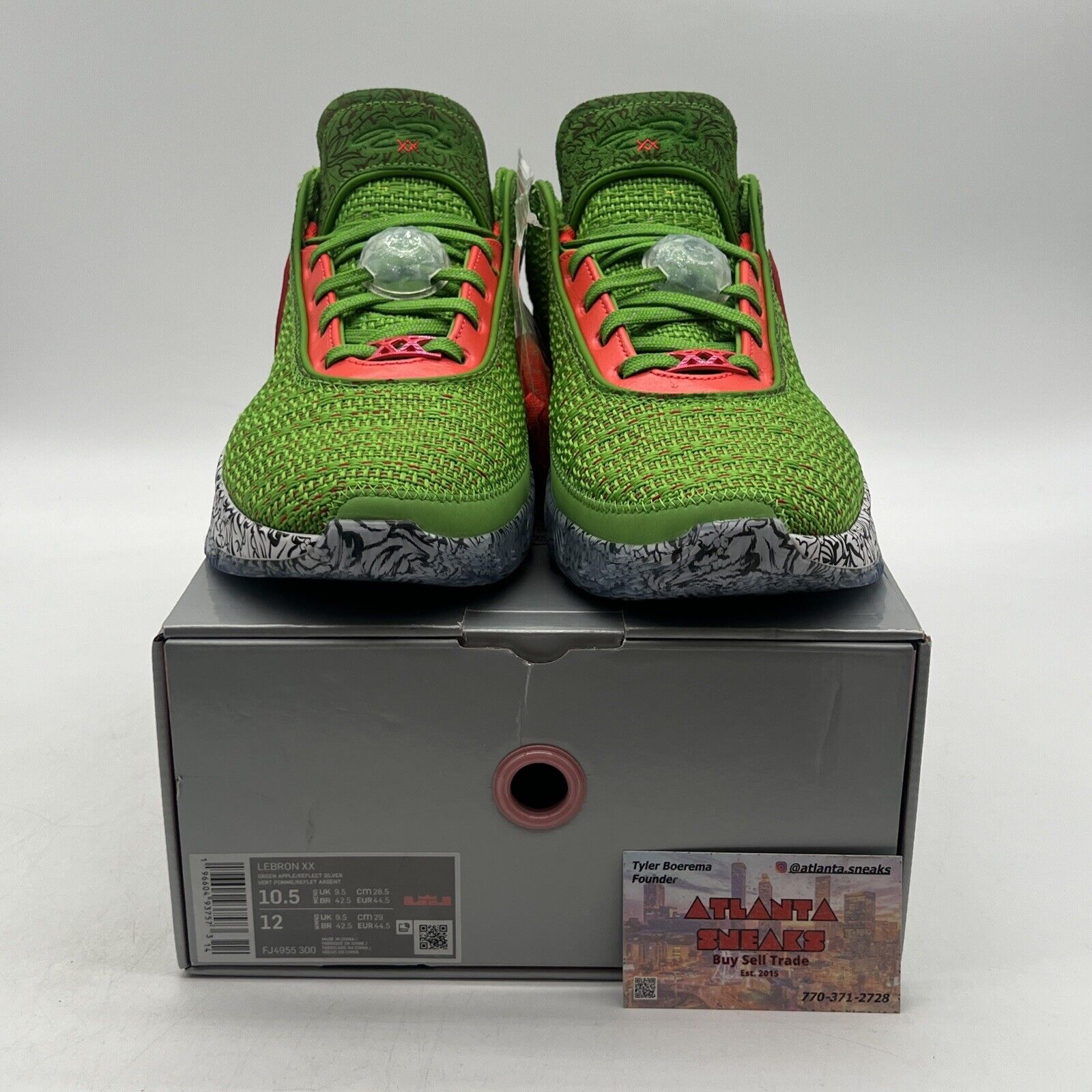 Size 10.5 - Nike LeBron 20 Stocking Stuffer White Green Leather (FJ4955-300)