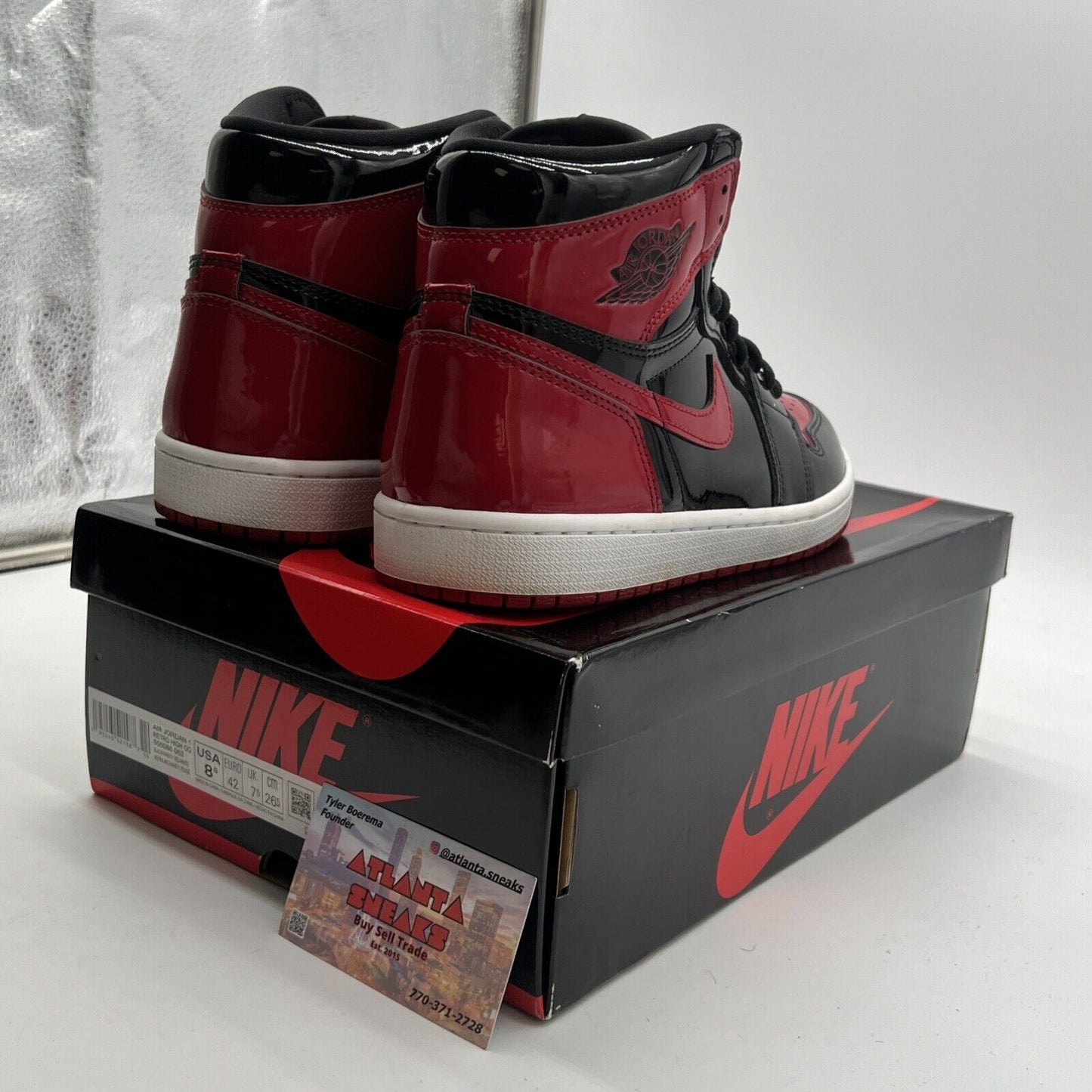 Size 8.5 - Air Jordan 1 Retro OG High Patent Bred (555088-063)