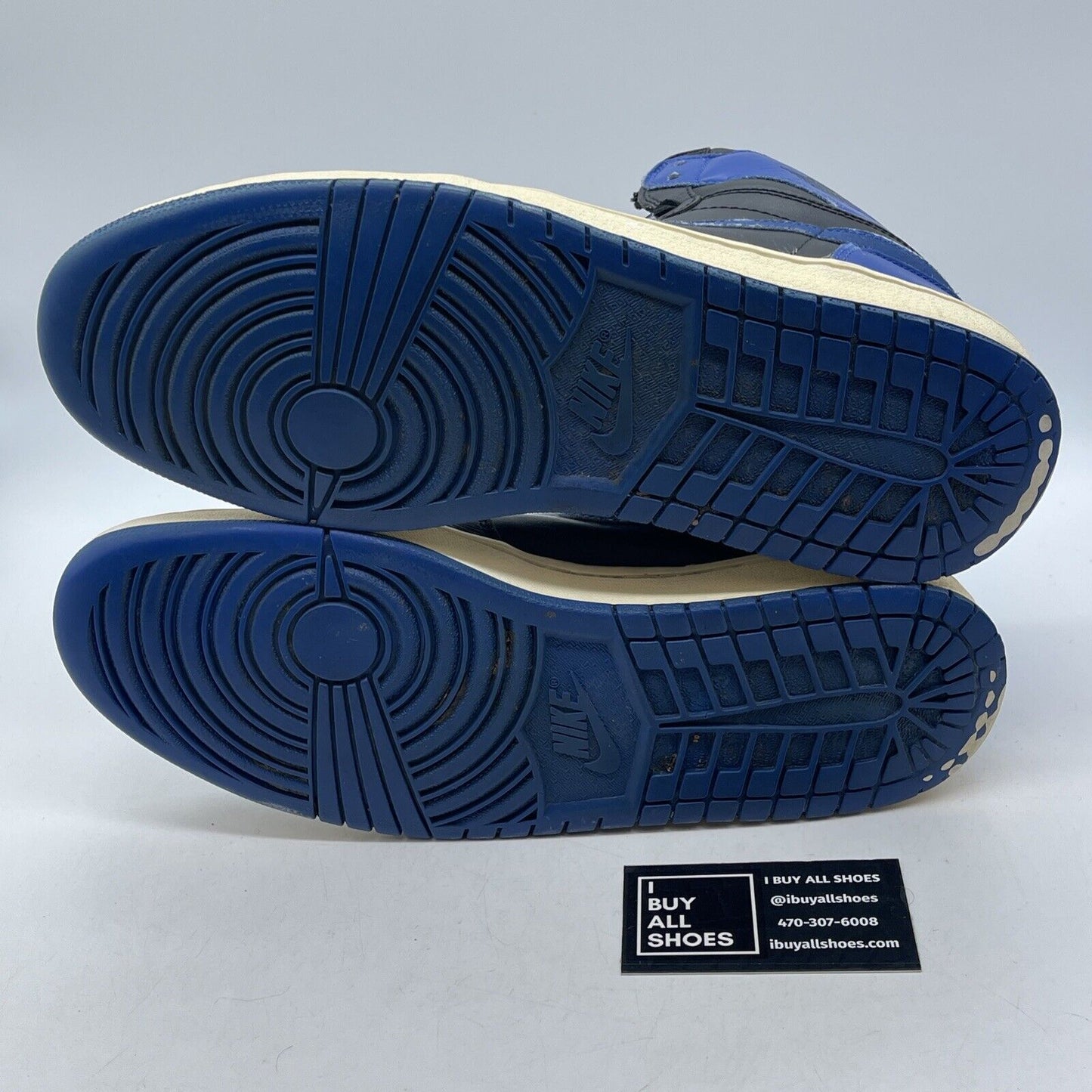 Size 12 - Air Jordan 1 Retro 2001 Royal Blue Black White Leather (136066-041)