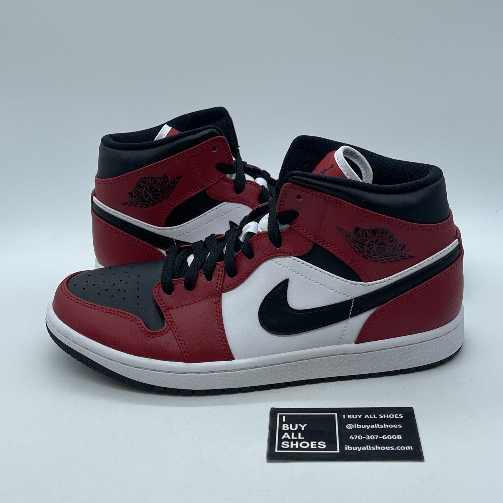 Size 10 - Air Jordan 1 Mid Chicago Black White Red Leather (554724-069)