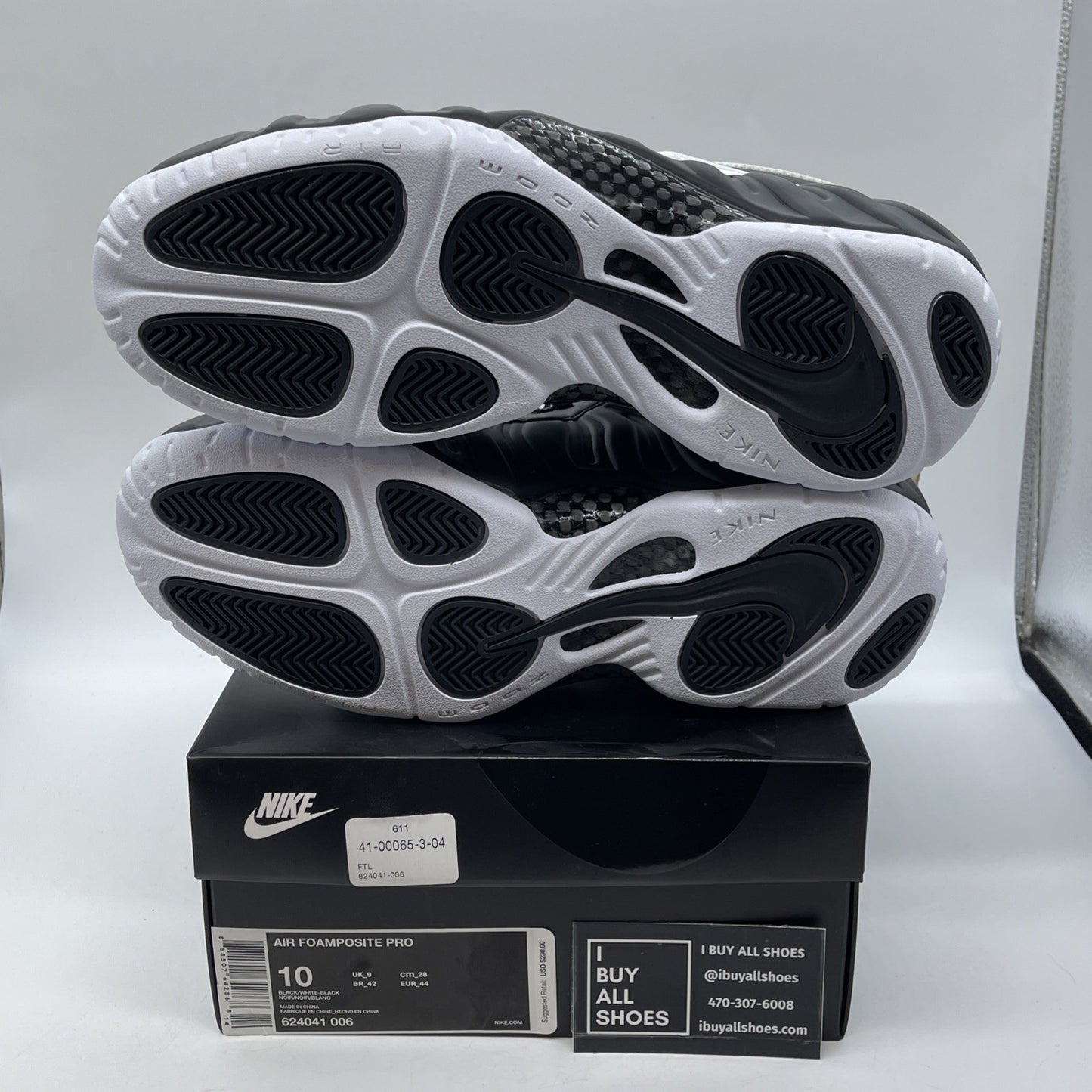 Size 10 - Nike Air Foamposite Pro 2016 Dr. Doom Black White (624041-006)