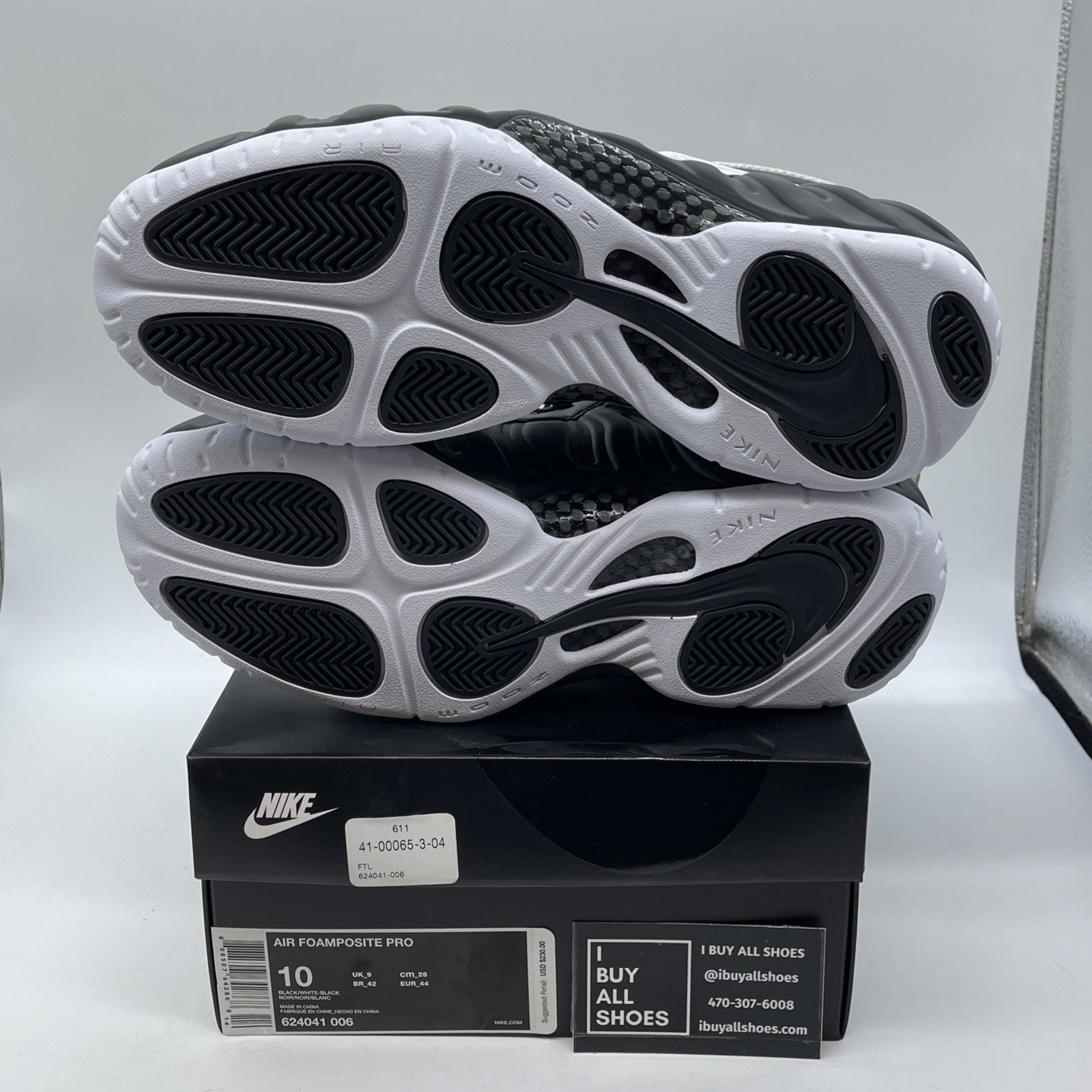 Size 10 - Nike Air Foamposite Pro 2016 Dr. Doom Black White (624041-006)