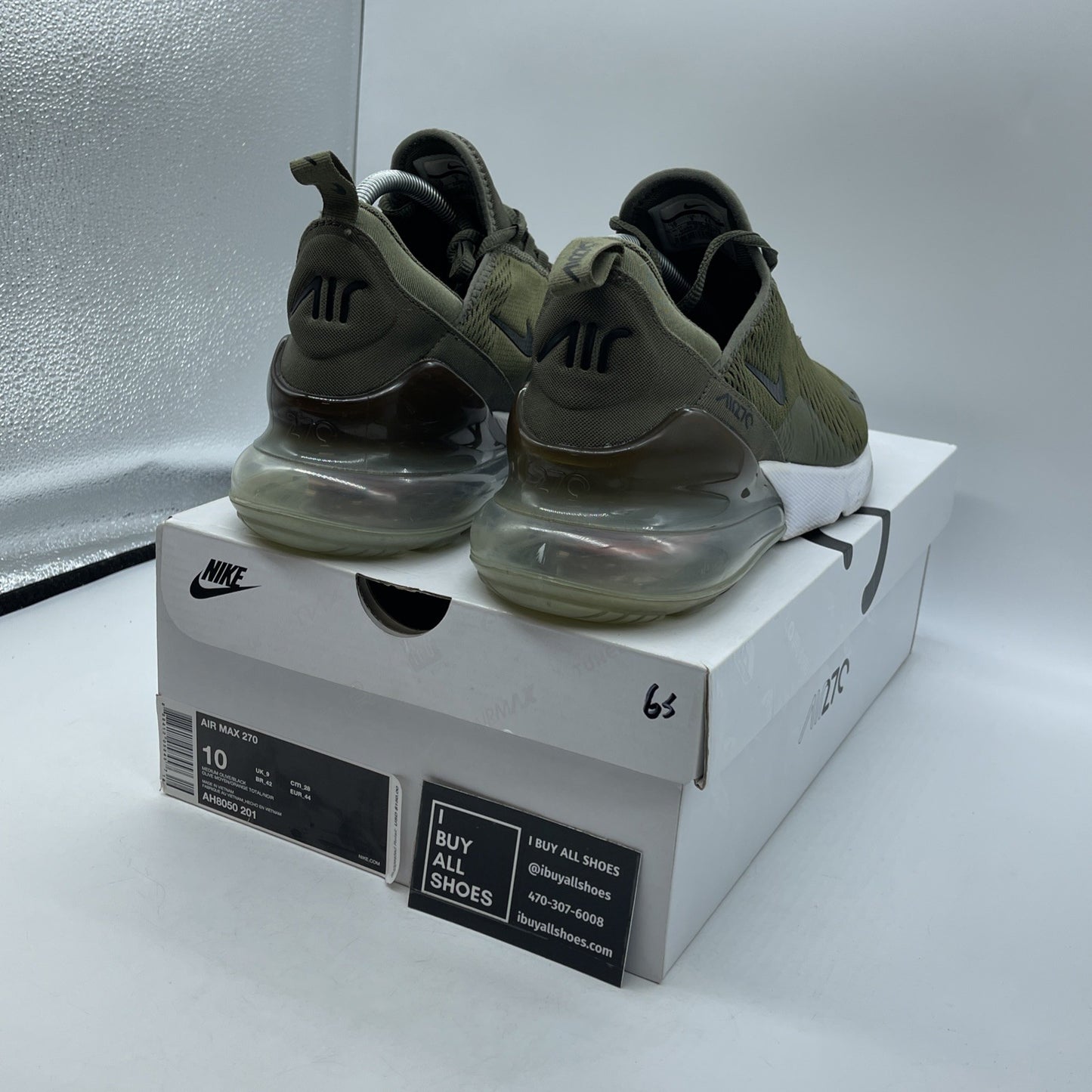 Size 10 - Nike Air Max 270 Medium Olive Green Black Suede Leather (AH8050-201)
