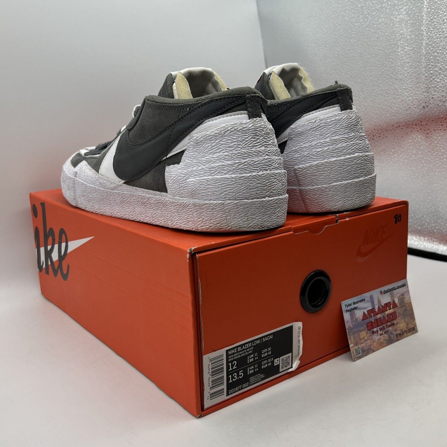 Size 12 - Nike sacai x Blazer Low Iron Grey White (DD1877-002)