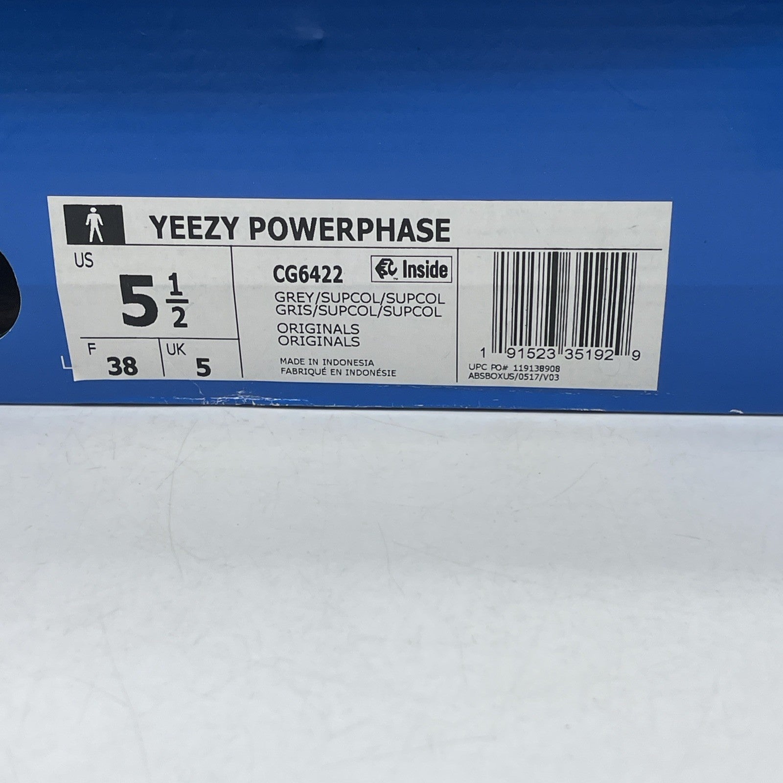 Size 5.5 - adidas Yeezy PowerPhase Calabasas Grey (CG6422)