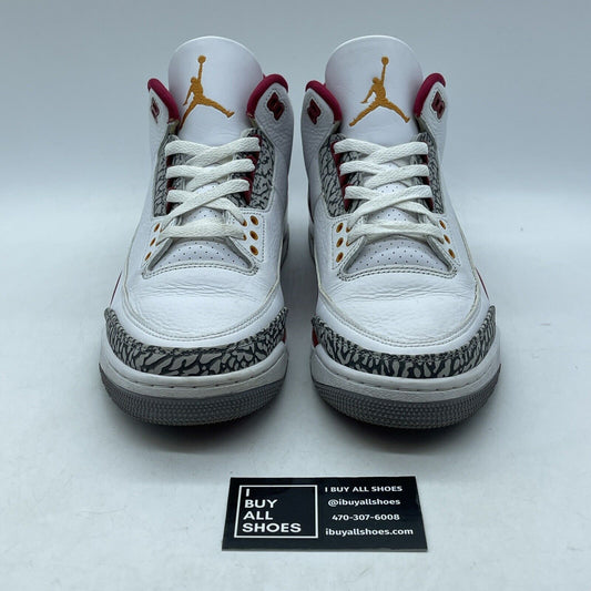Size 10 - Jordan 3 Retro Mid Cardinal Red White Grey Suede Leather (CT8532-126)