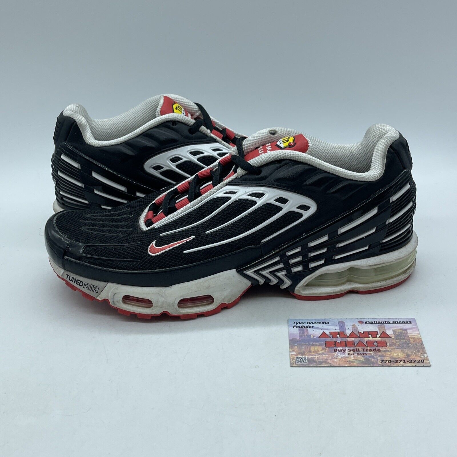 Size 8.5 - Nike Air Max Plus 3 Track Red White Black Suede Leather (CJ0601-001)