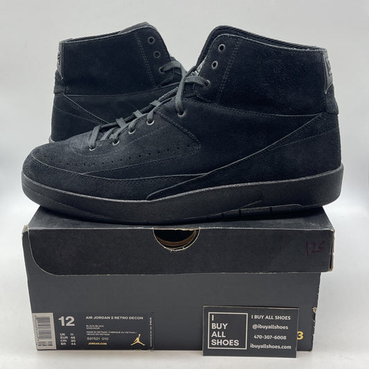 Size 12 - Air Jordan 2 Retro Deconstructed Triple Black Suede (897521-010)