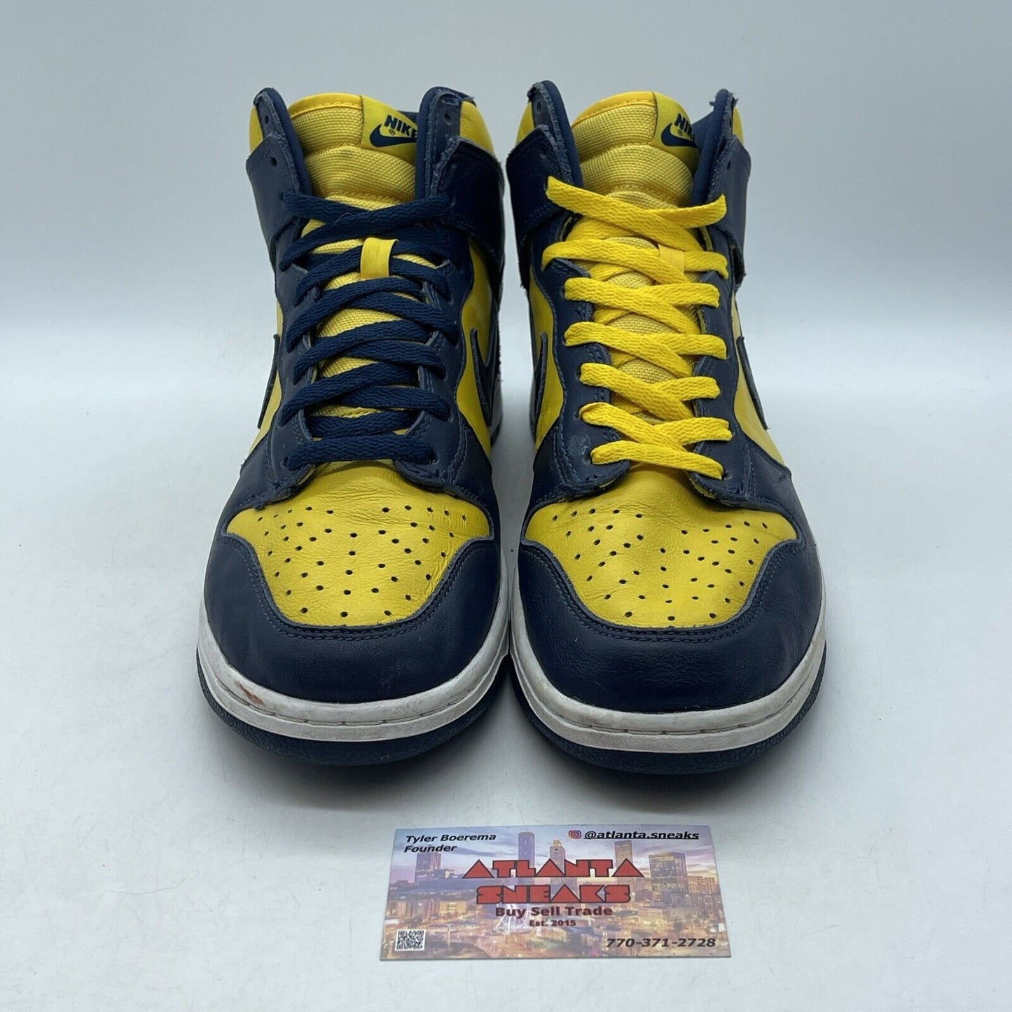 Size 9 - Nike Dunk SP 2020 High Michigan Yellow Blue Leather (CZ8149-700)