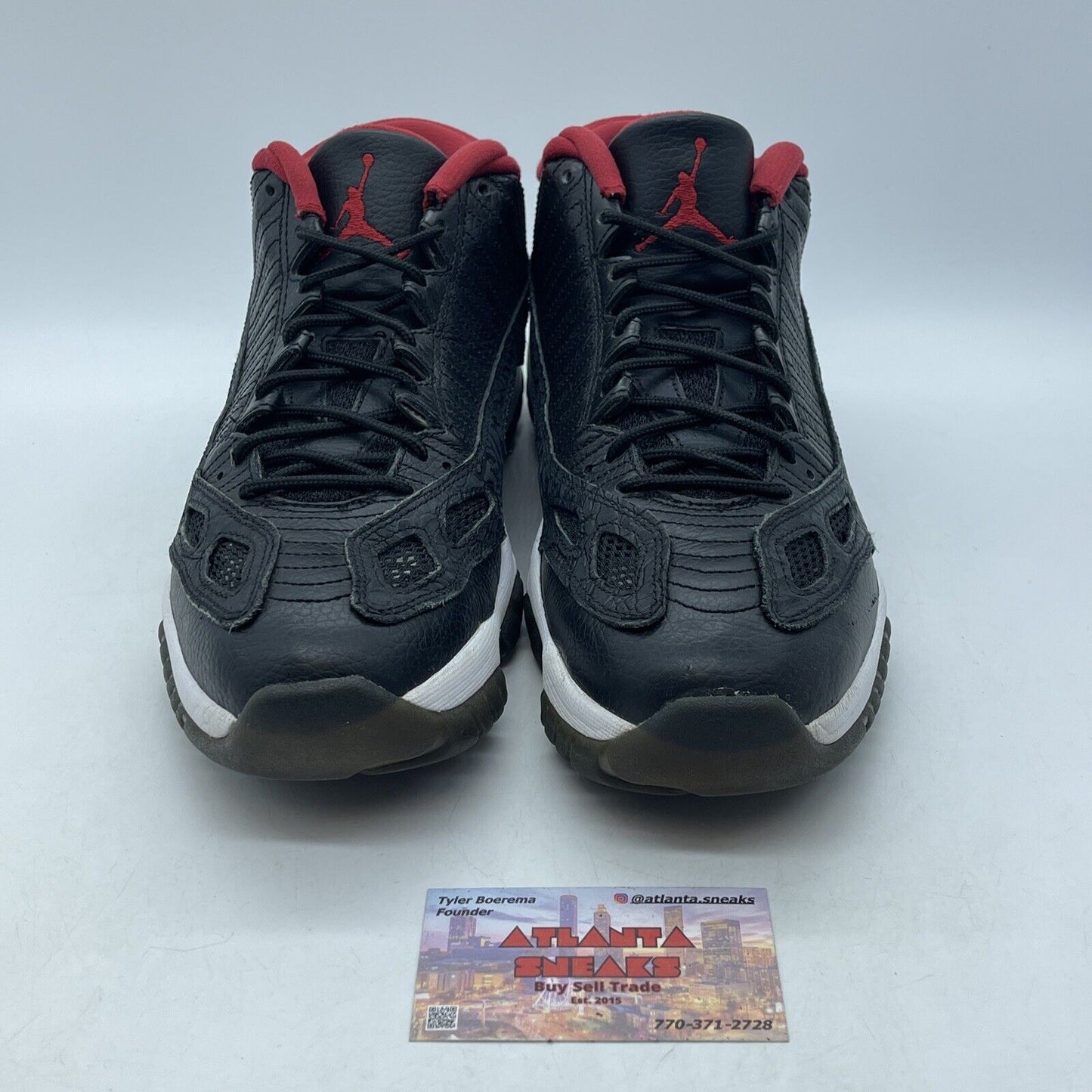 Size 10.5 - Air Jordan 11 Retro IE 2011 Low Black Charcoal Red (306008-001)