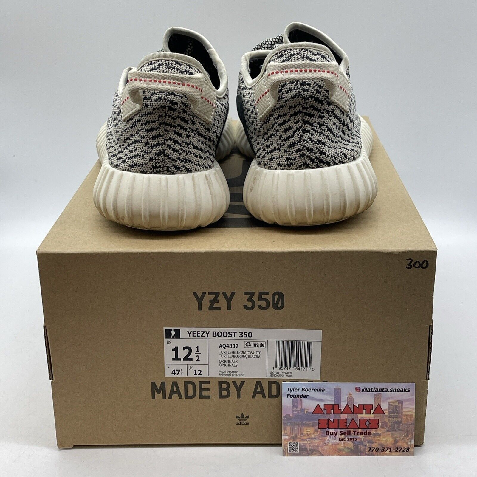 Size 12.5 - adidas Yeezy Boost 350 Low Turtle Dove White Black Red (AQ4832)