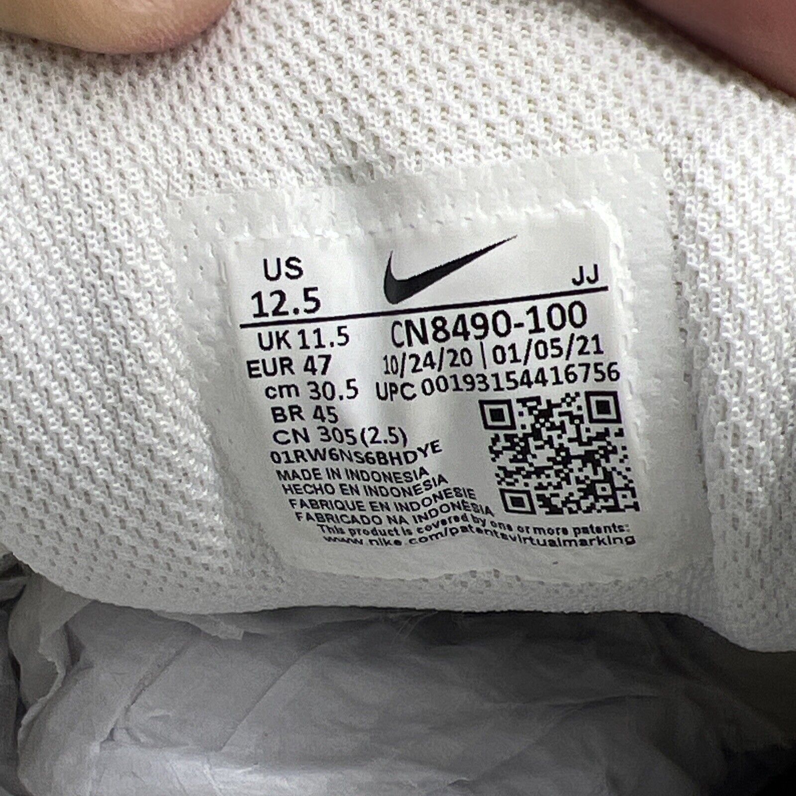 Size 12.5 - Nike Air Max 90 Triple White 2020 Leather (CN8490-100)