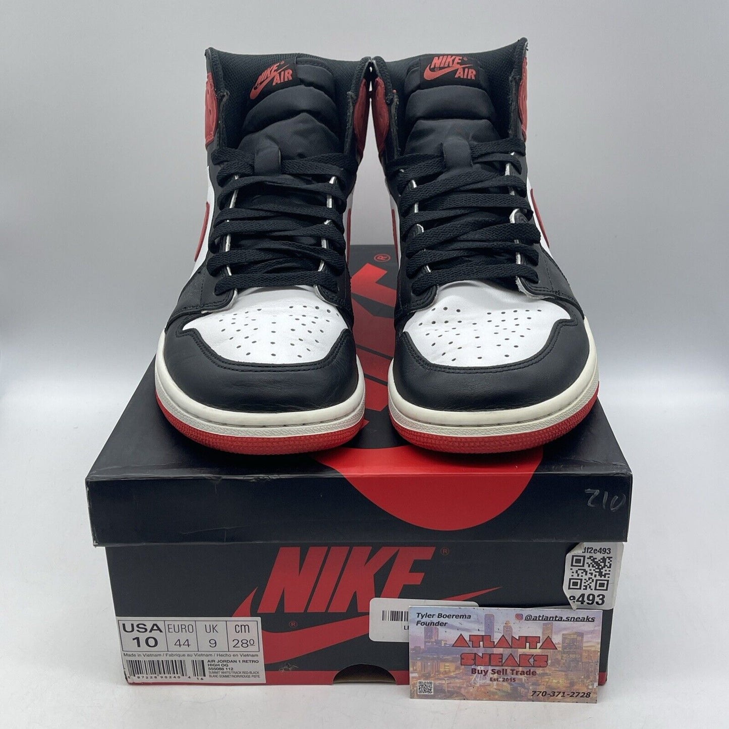 Size 10 - Air Jordan 1 Retro OG High Best Hand in the Game - Track Red Black