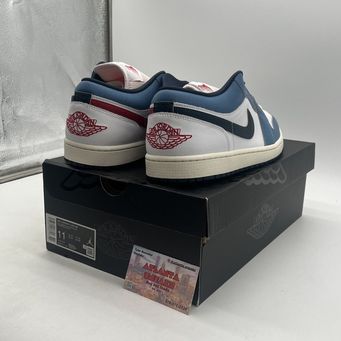 Size 11 - Nike Air Jordan 1 Low SE Shoes White Armory Navy (HM3711-144)