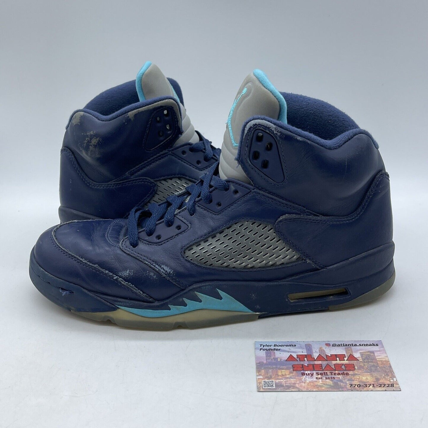 Size 10 - Air Jordan 5 Retro Pre-Grape White Blue Leather (136027-405)