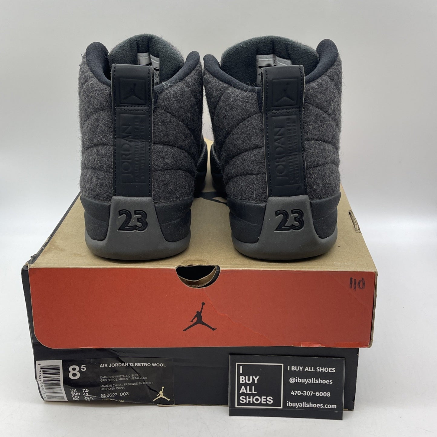 Size 8.5 - Air Jordan 12 Retro Wool (852627-003)