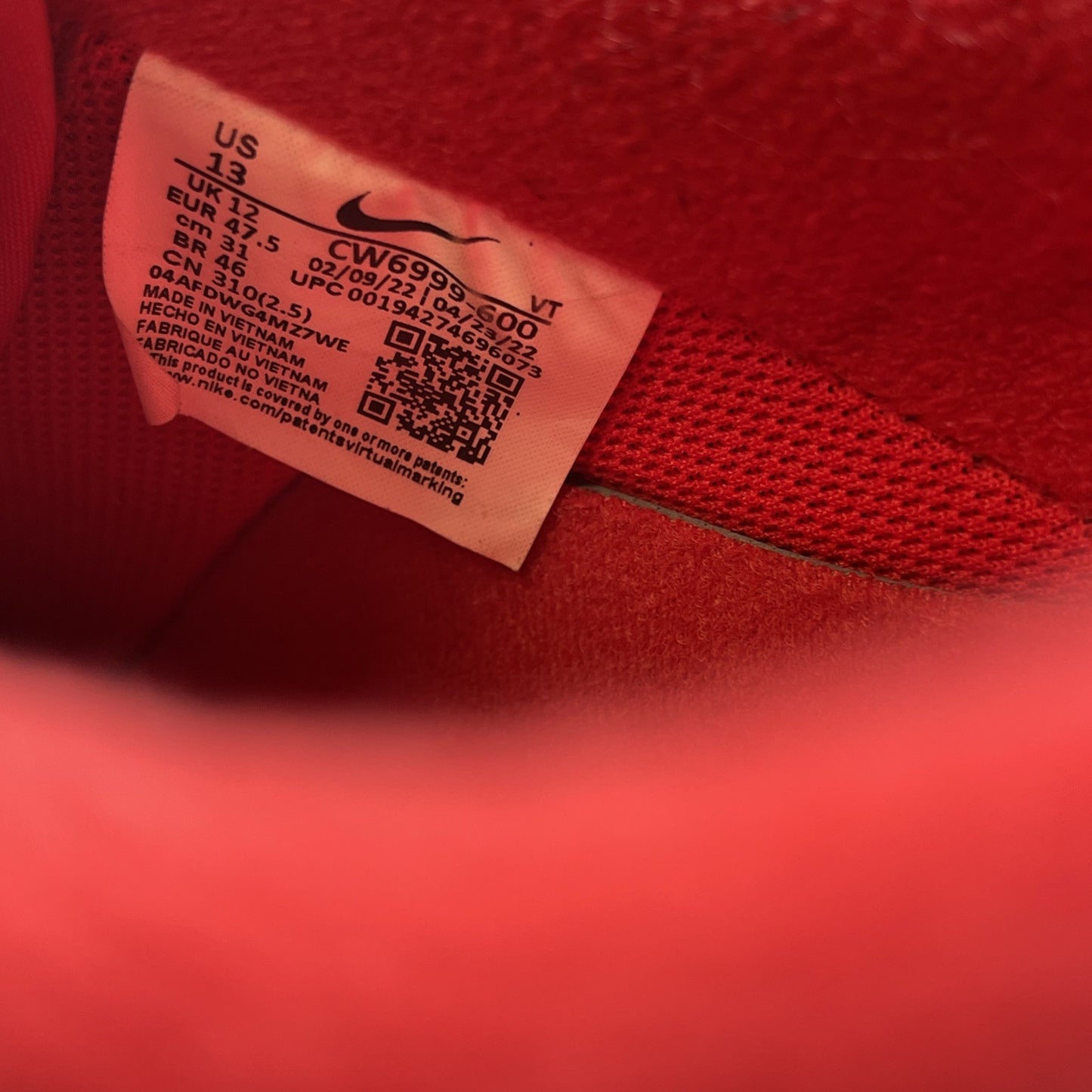 Size 13 - Nike Air Force 1 Low Triple Red Leather Suede (CW6999-600)