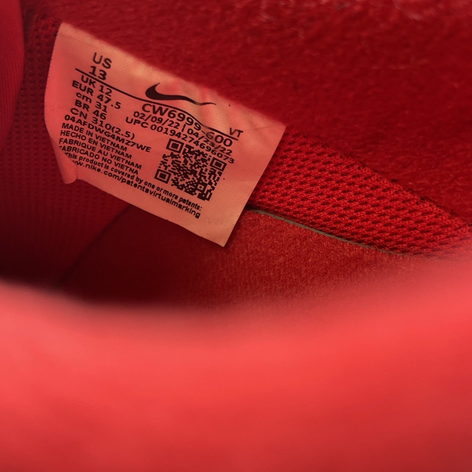 Size 13 - Nike Air Force 1 Low Triple Red Leather Suede (CW6999-600)