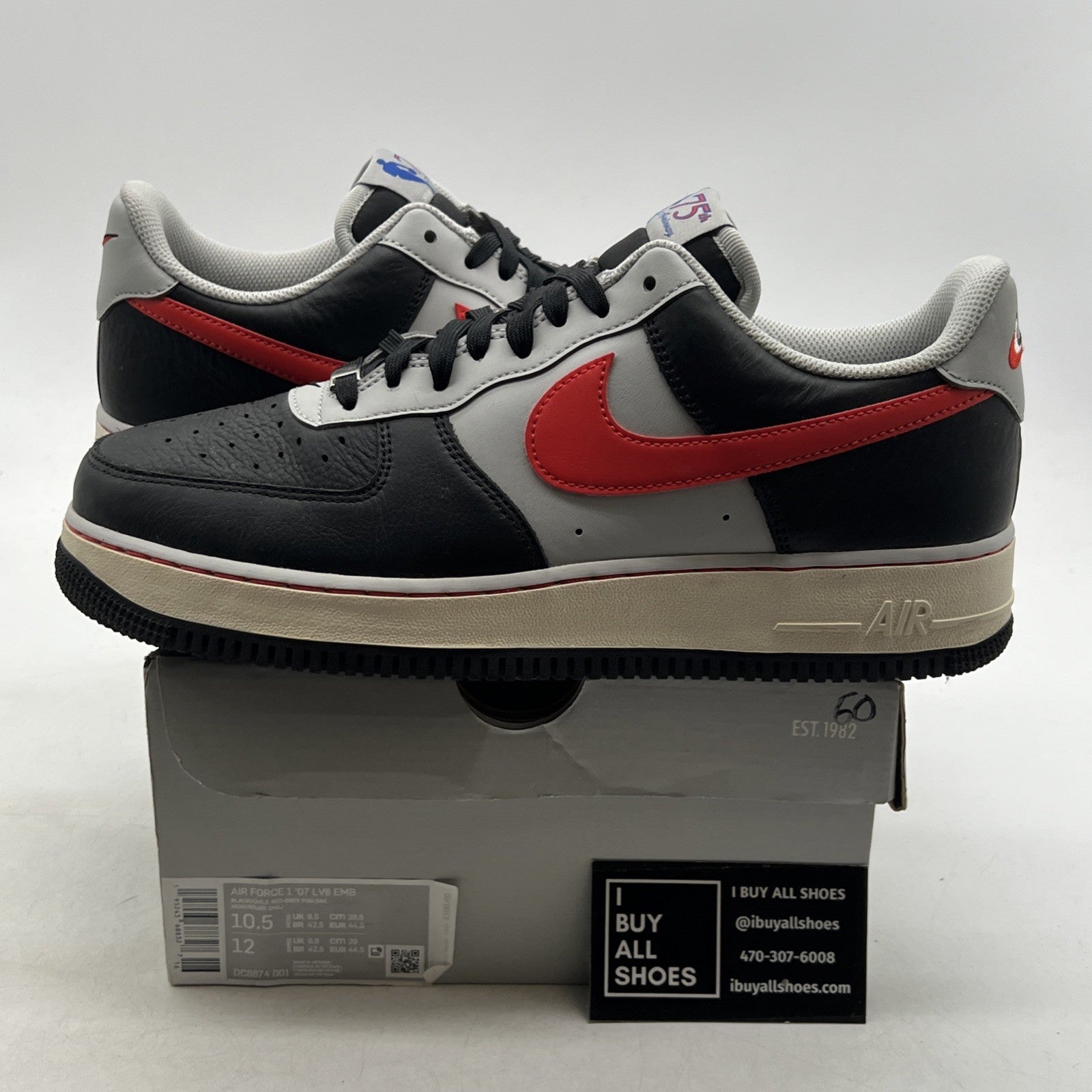 Size 10.5 - Nike Air Force 1 Shoes NBA '75th Anniversary '07 LV8 (DC8874-001)