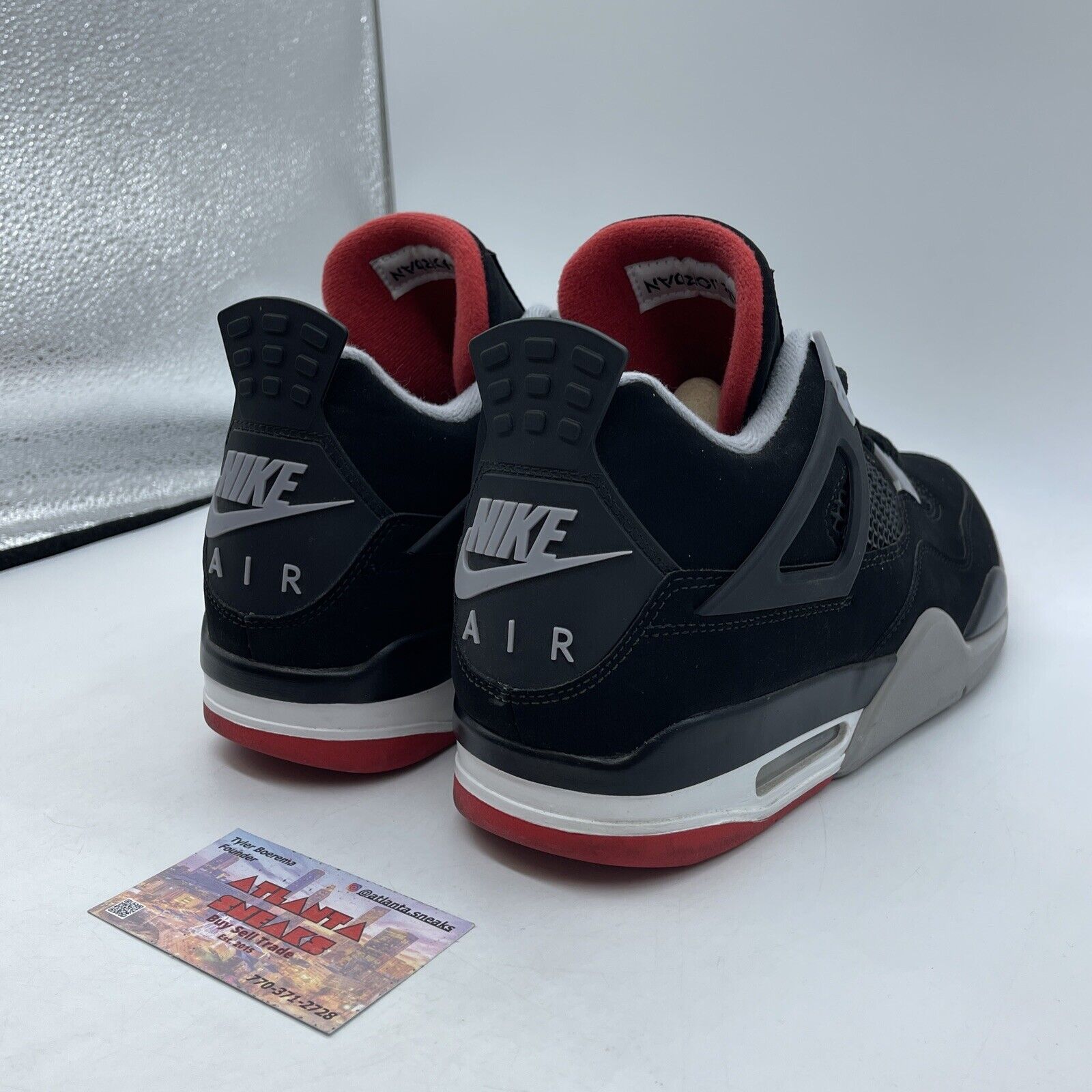 Size 10 - Jordan 4 Retro OG Mid Bred Grey Red White Black Suede (308497-060)