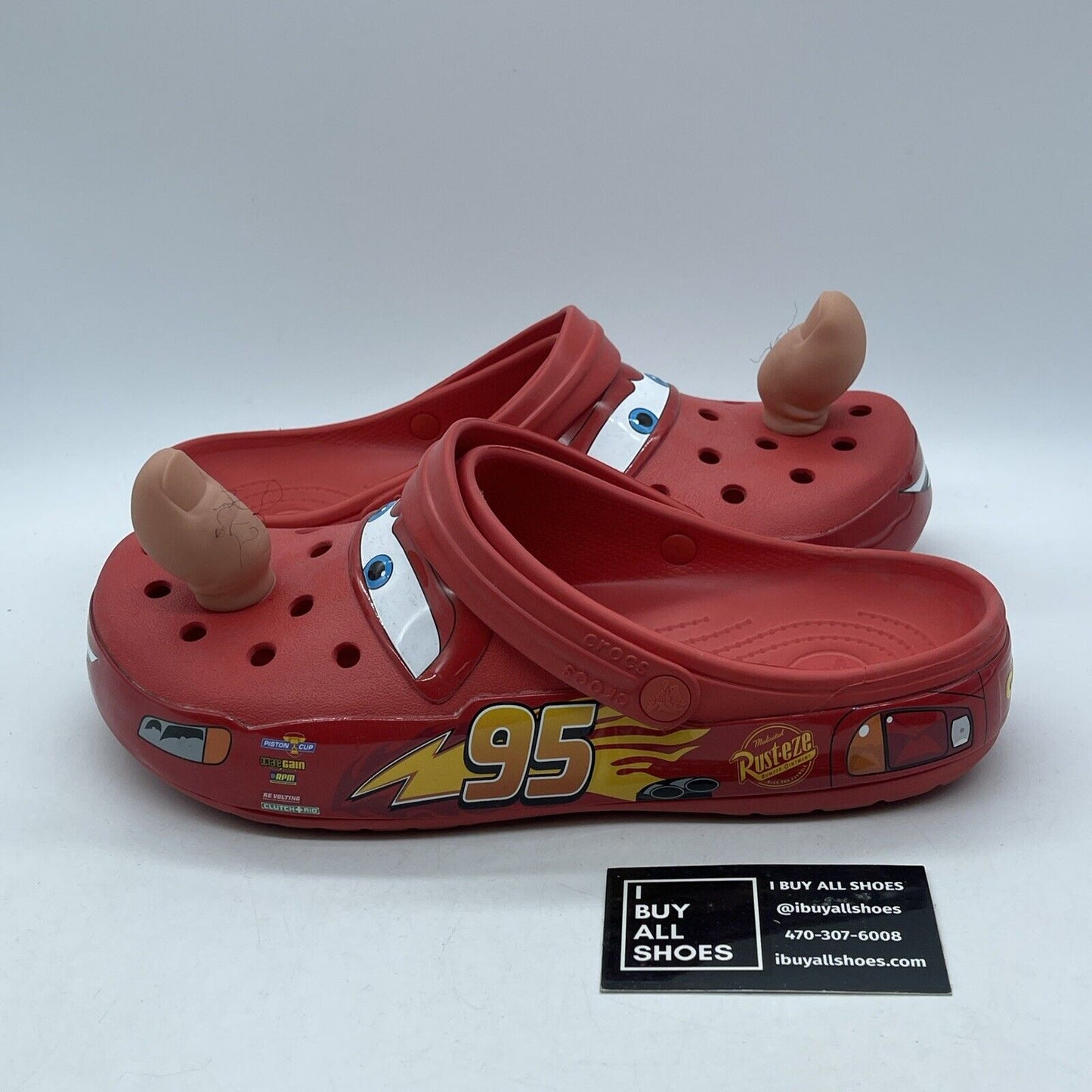 Size 11 - Crocs Classic Clog Cars Lightning Mcqueen Red Slippers Slides