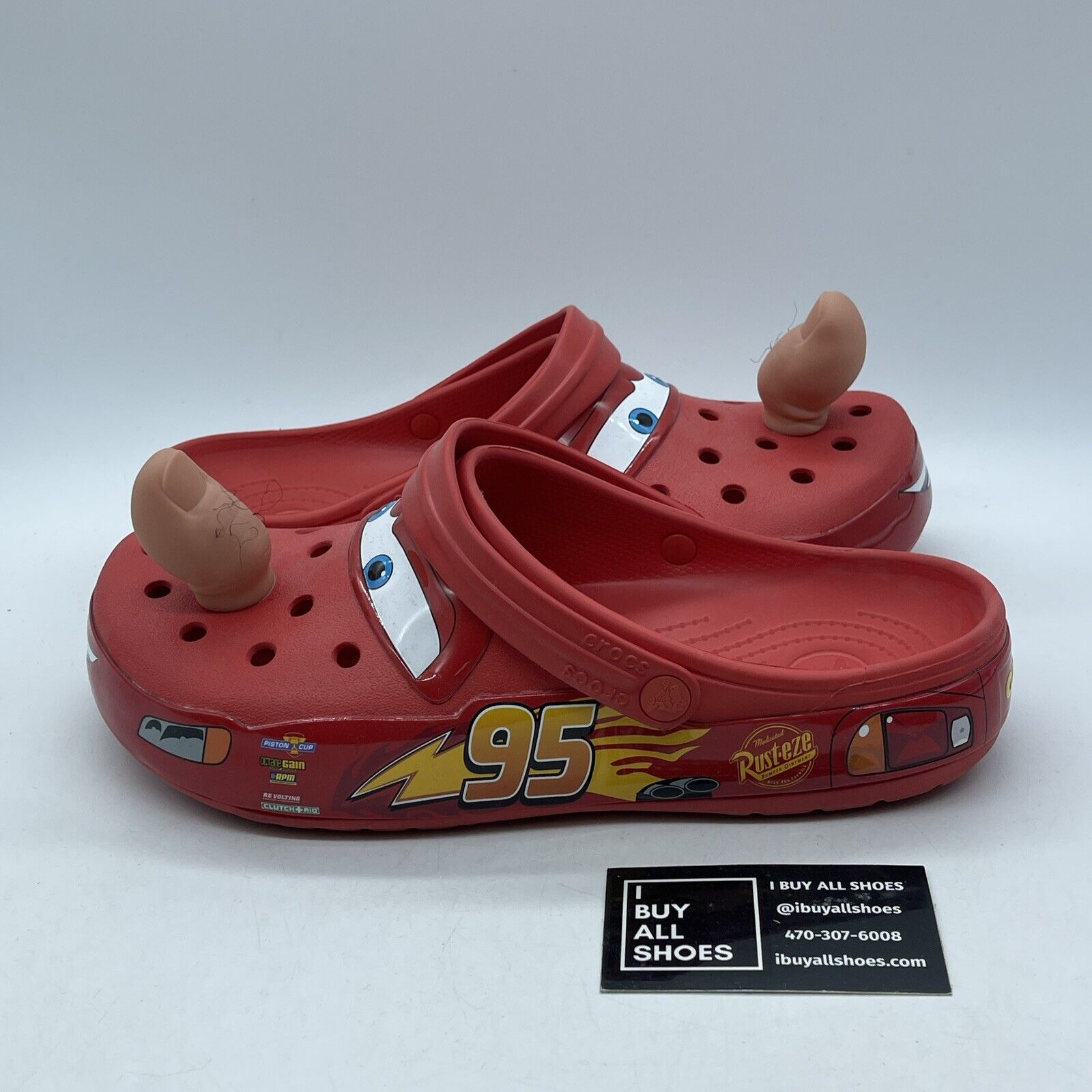 Size 11 - Crocs Classic Clog Cars Lightning Mcqueen Red Slippers Slides