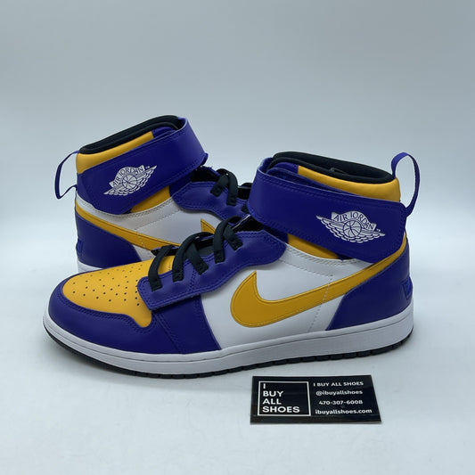 Size 11.5 - Air Jordan 1 FlyEase High Lakers Purple White Yellow (CQ3835-517)