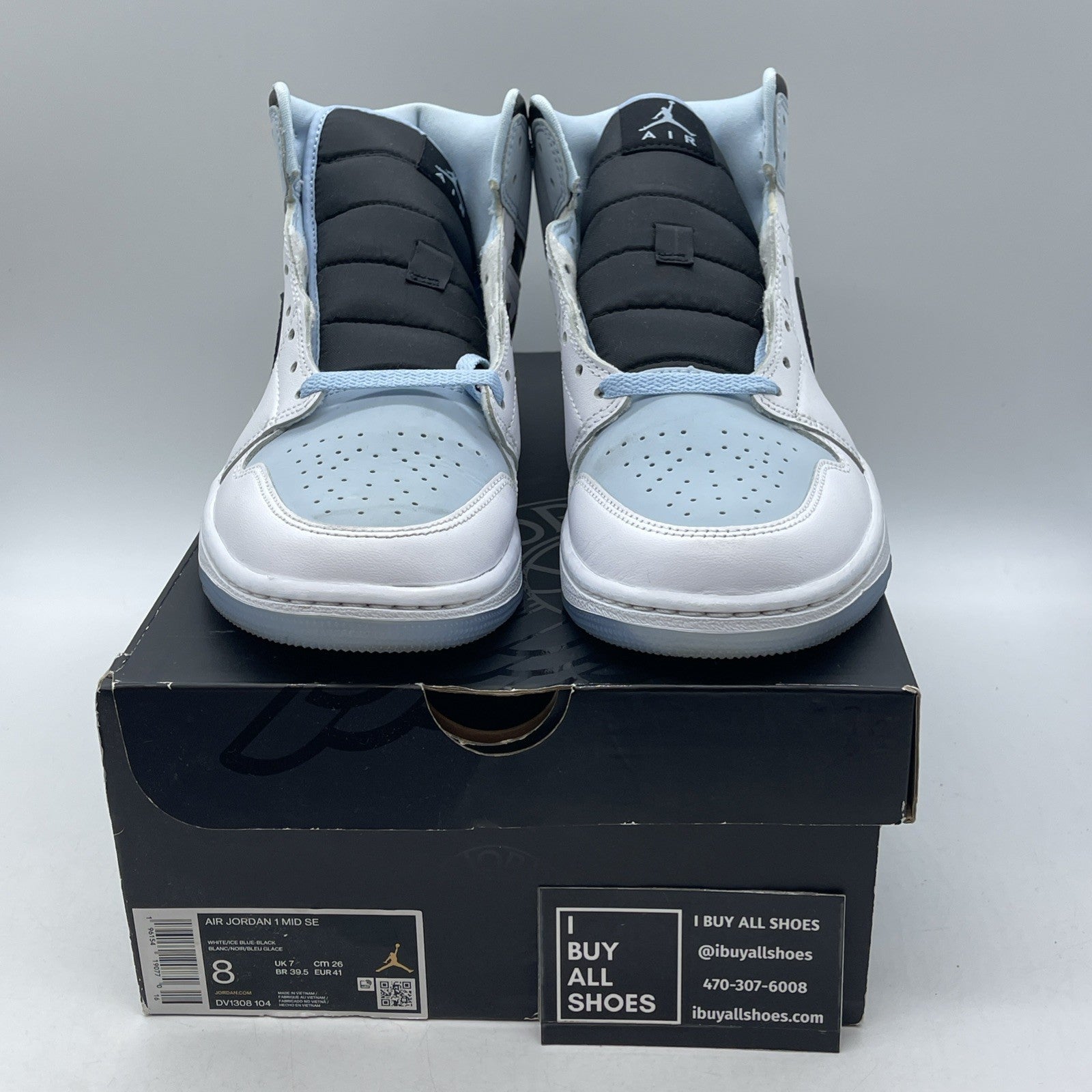 Size 8 - Air Jordan 1 Mid SE White Ice Blue (DV1308-104)