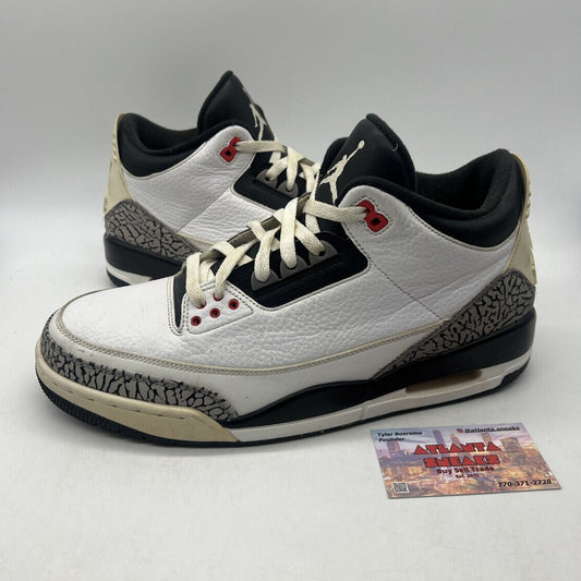 Size 12 - Air Jordan 3 Retro Infrared 23 White Red Grey Leather (136064-123)