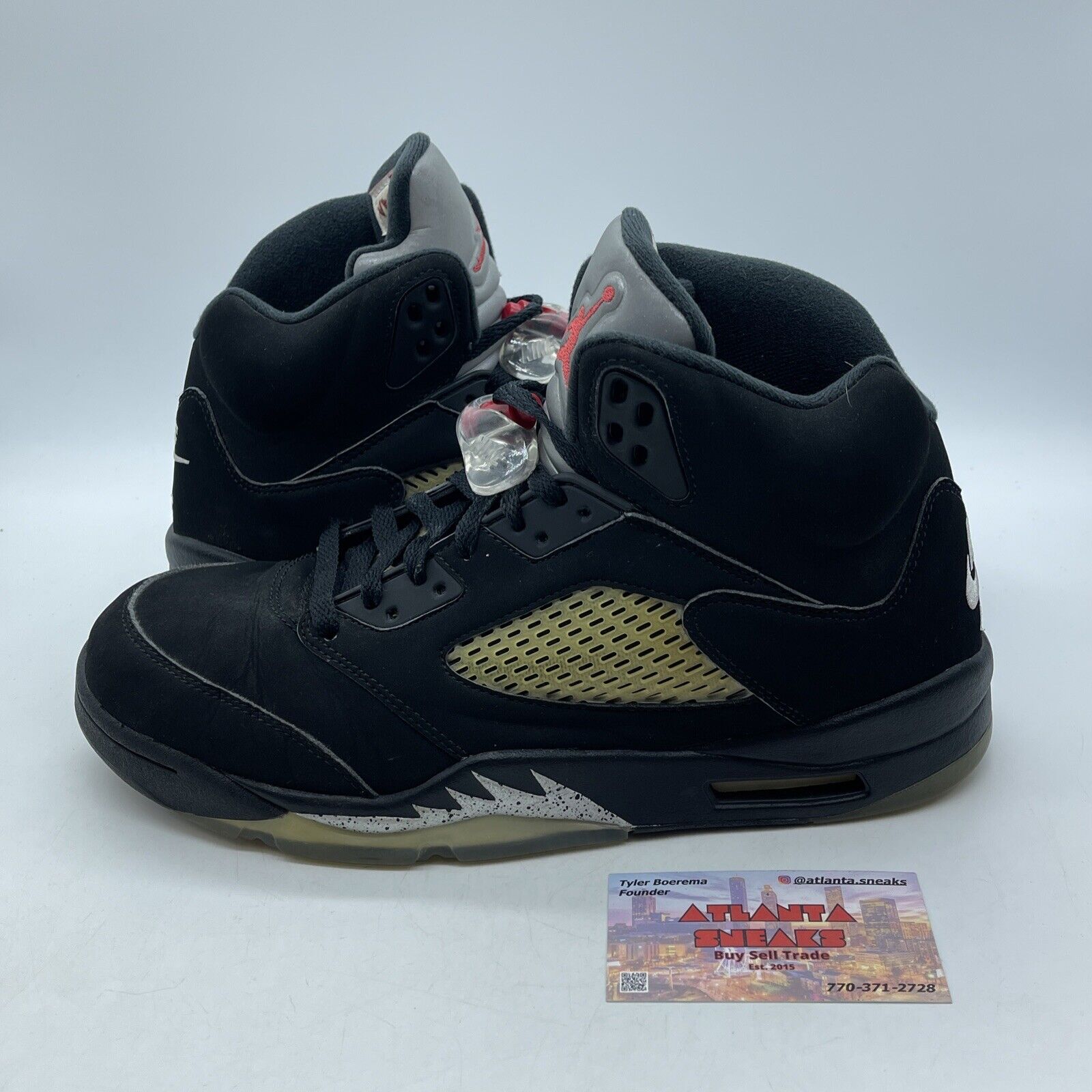 Size 10 - Jordan 5 OG Mid Metallic Silver Black White Suede (845035-003)