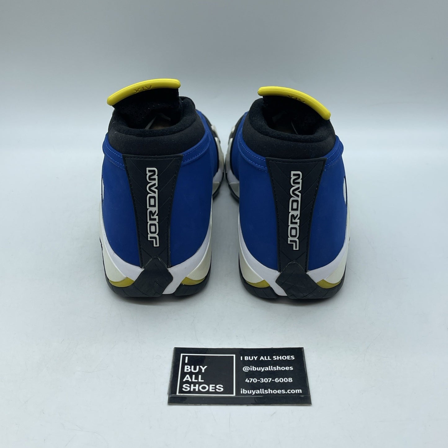 Size 9.5 - Air Jordan 14 Retro 2015 Low Laney Blue Black Suede (807511-405)
