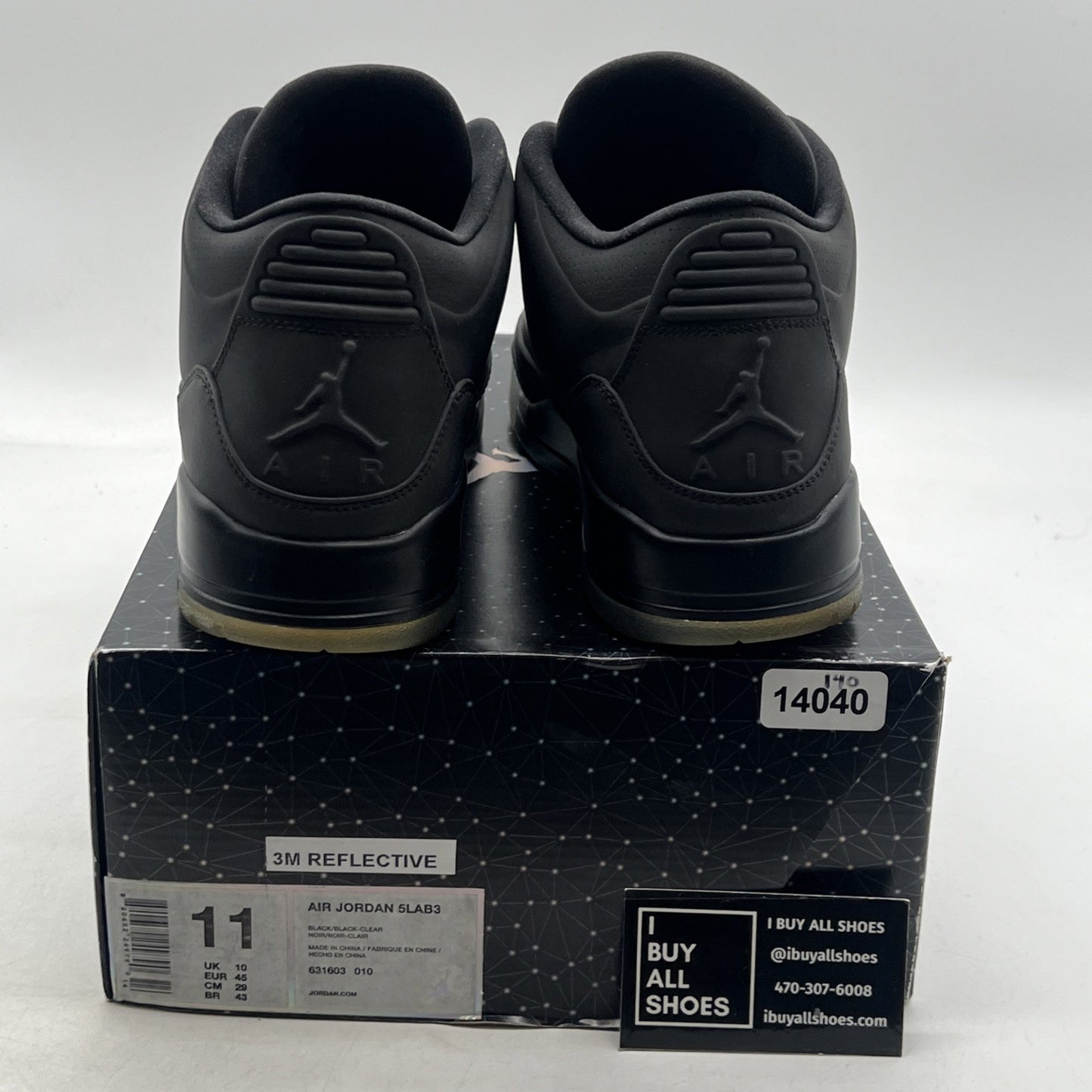 Size 11 - Air Jordan 3 5Lab3 Reflective Black (631603-010)