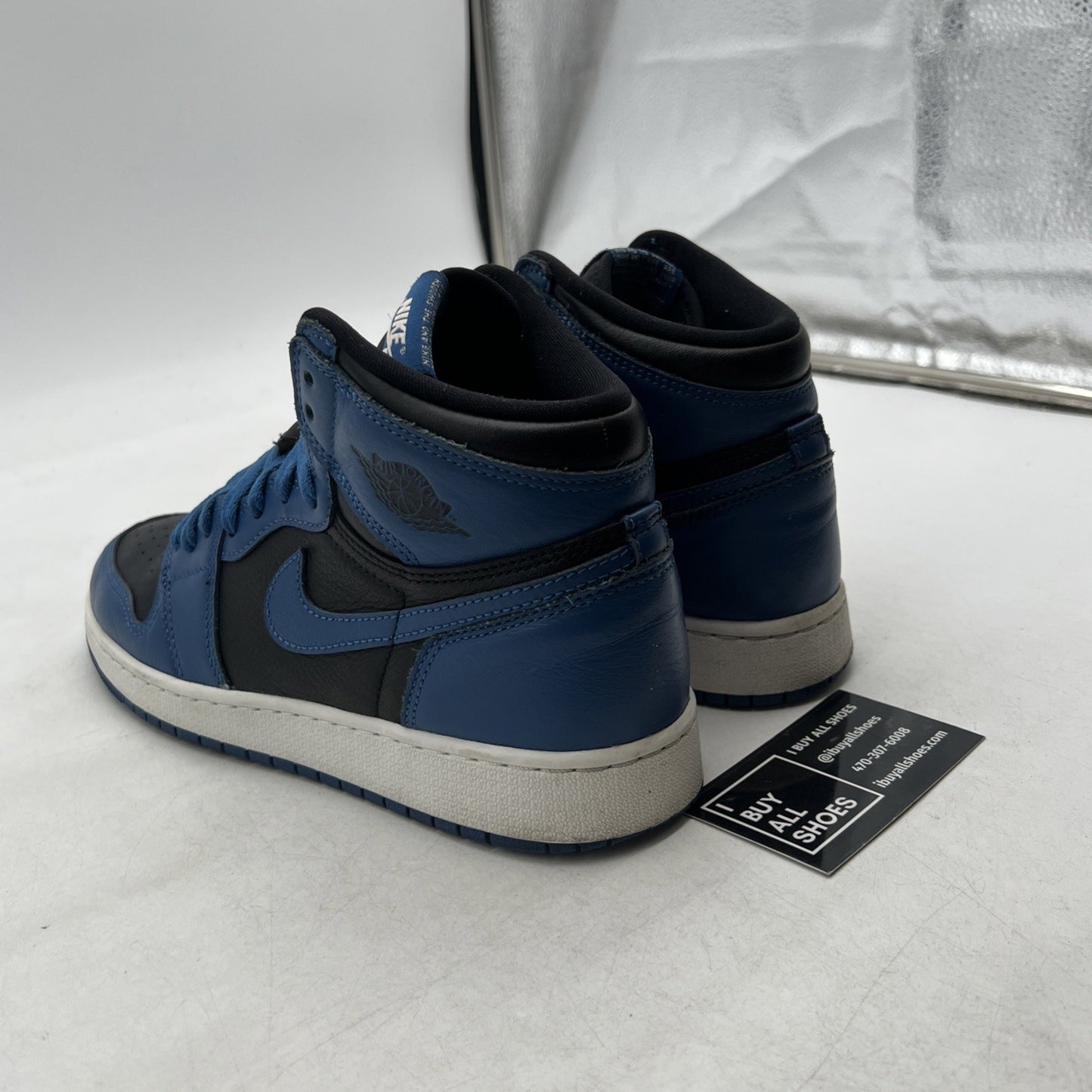Size 7Y - Air Jordan 1 Retro OG High Dark Marina Blue (575441-404)