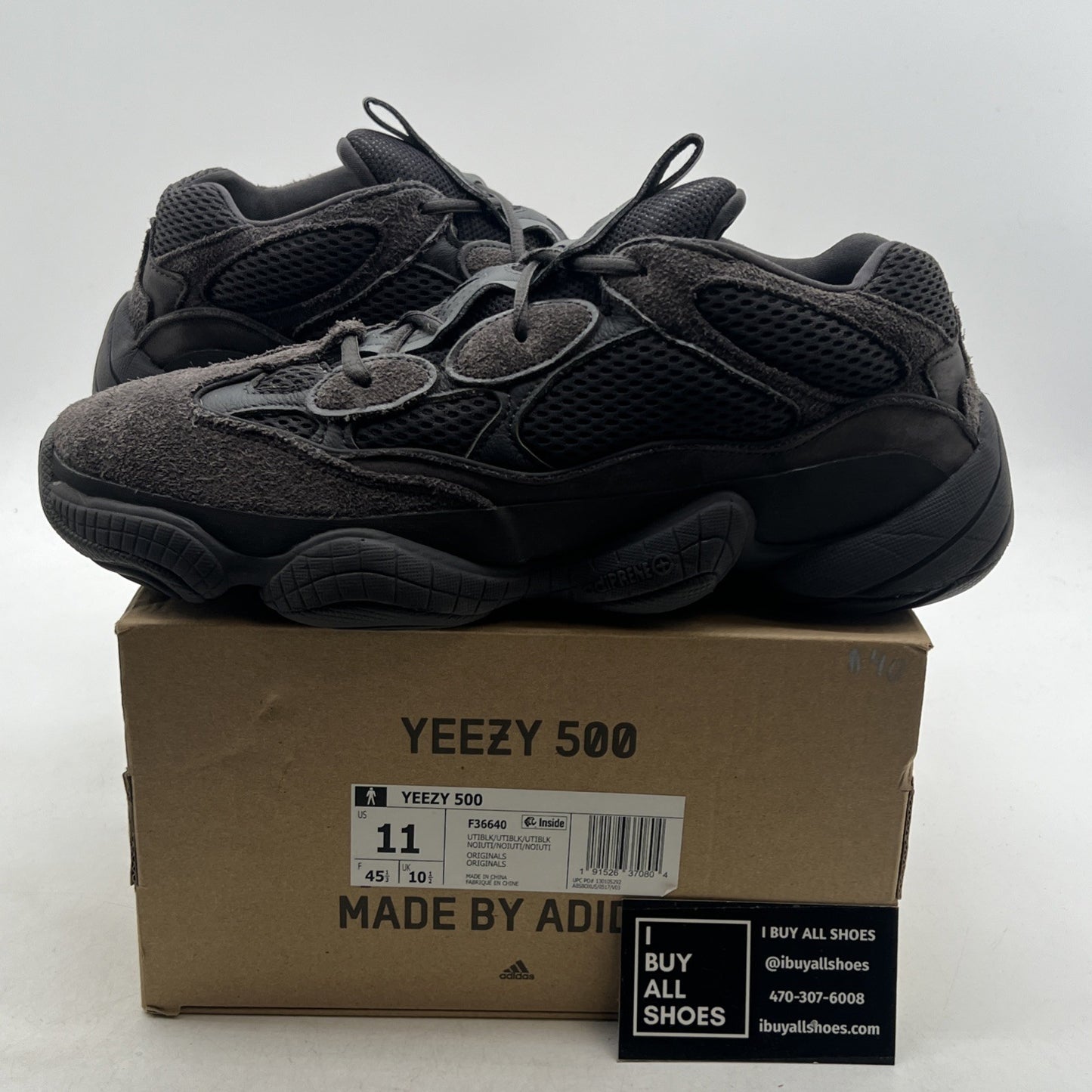 Size 11 - adidas Yeezy 500 Low Utility Black (F36640)