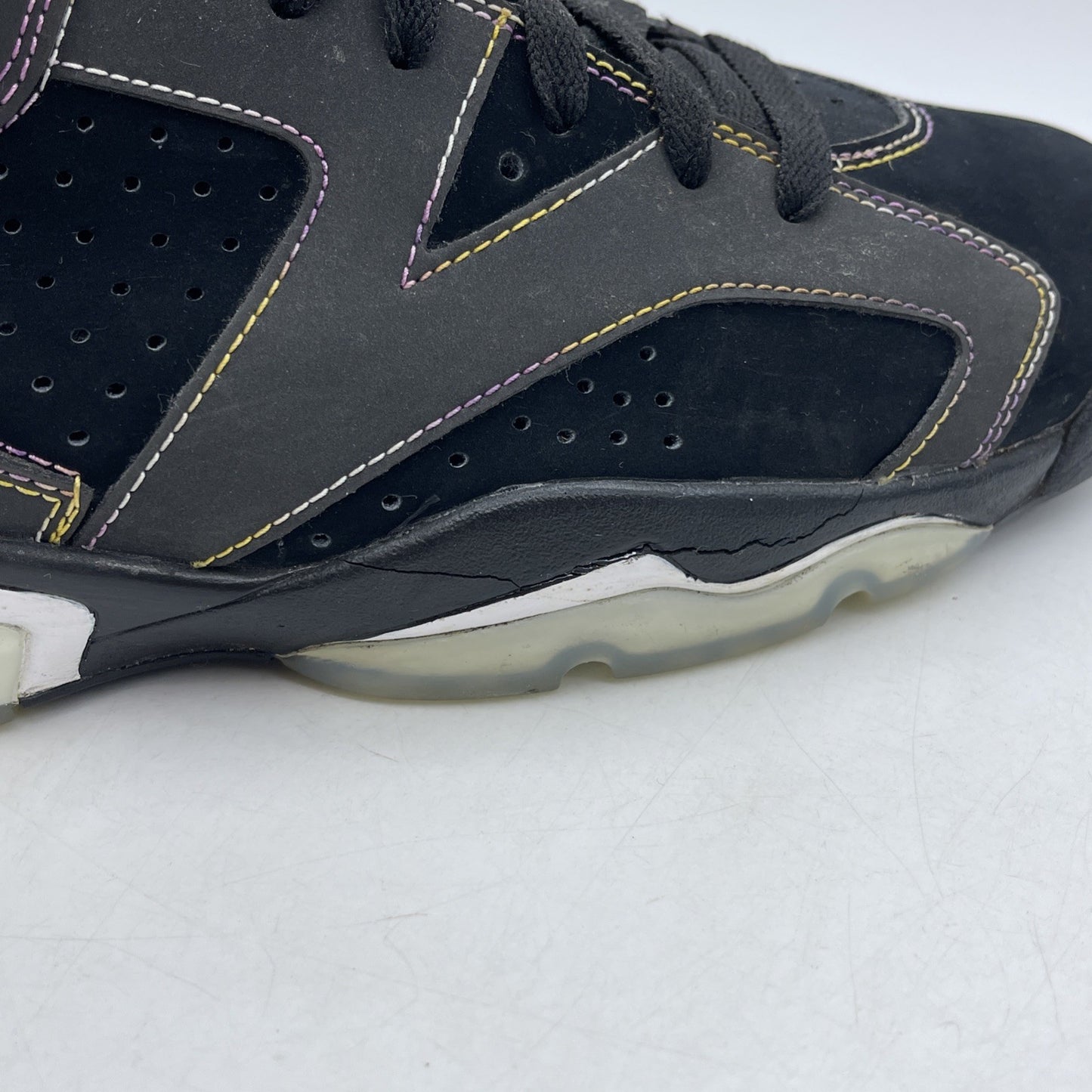 Size 9 - Air Jordan 6 Retro Lakers Black Purple Grey Suede (384664-002)